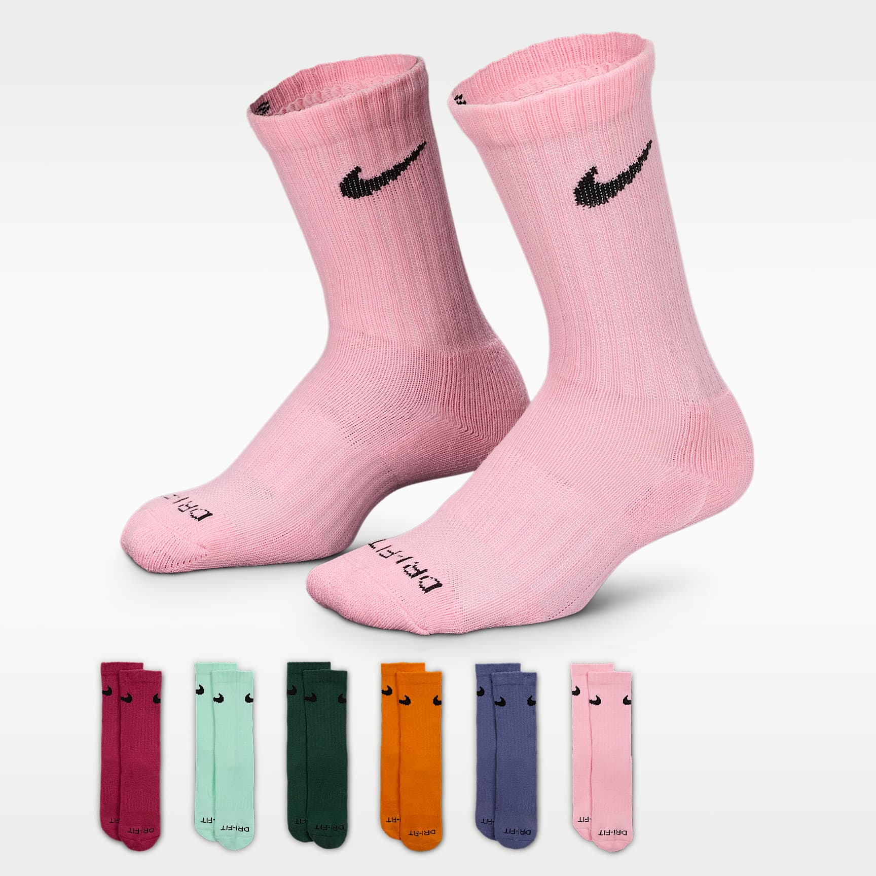 Nike Dri-FIT Performance Basics Little Kids' Crew Socks (6 Pairs)