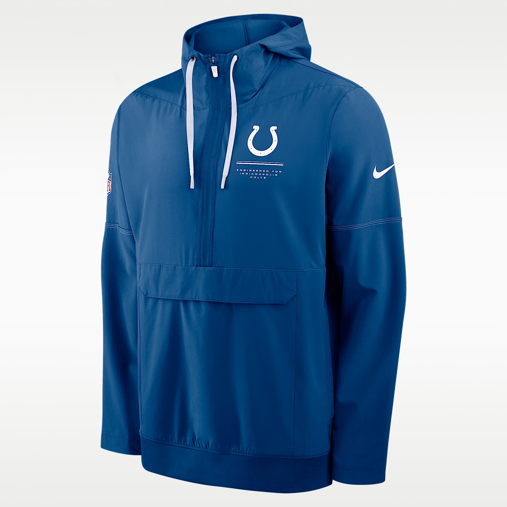 Chamarra con gorro de medio cierre Nike de la NFL para hombre Indianapolis Colts Sideline Anorak