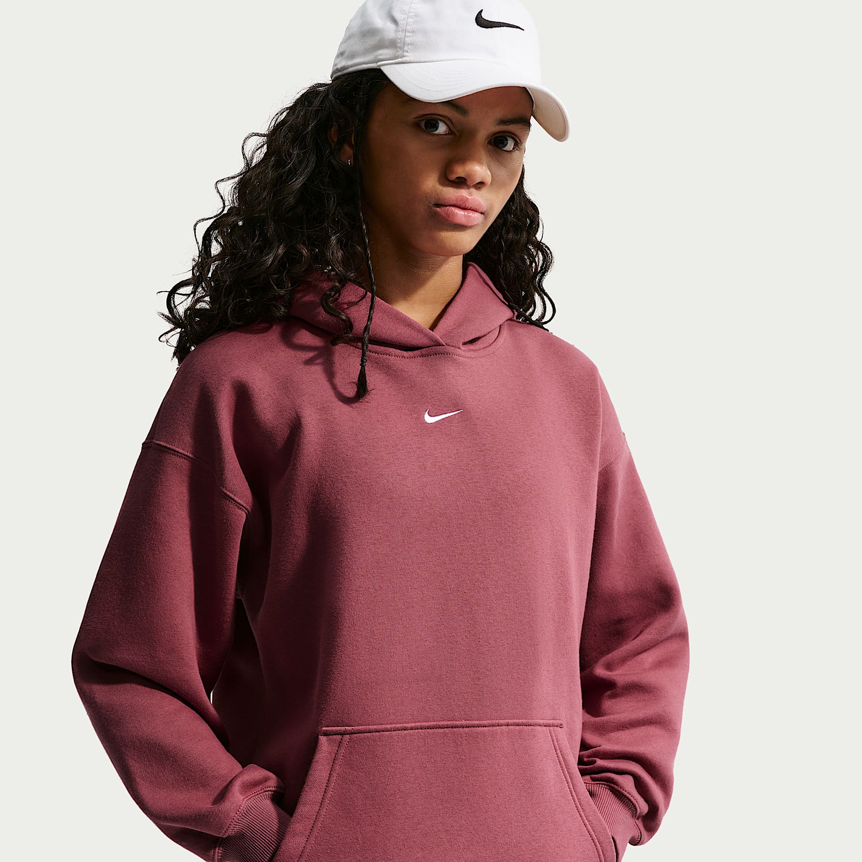 Nike Sportswear Studio Fleece Girls' Oversized Pullover Hoodie