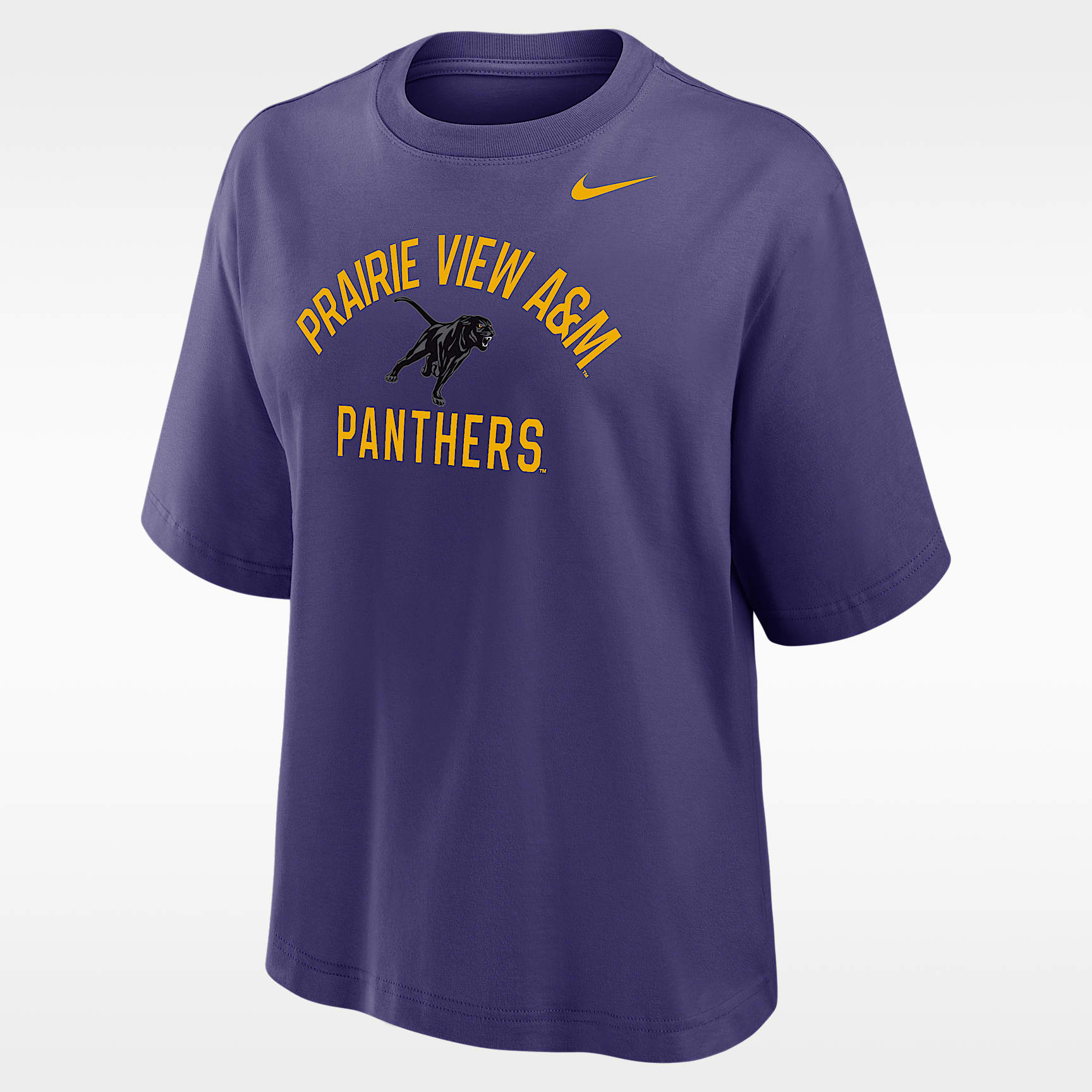 Playera de corte cuadrado para mujer Nike College (Prairie View A&M University)