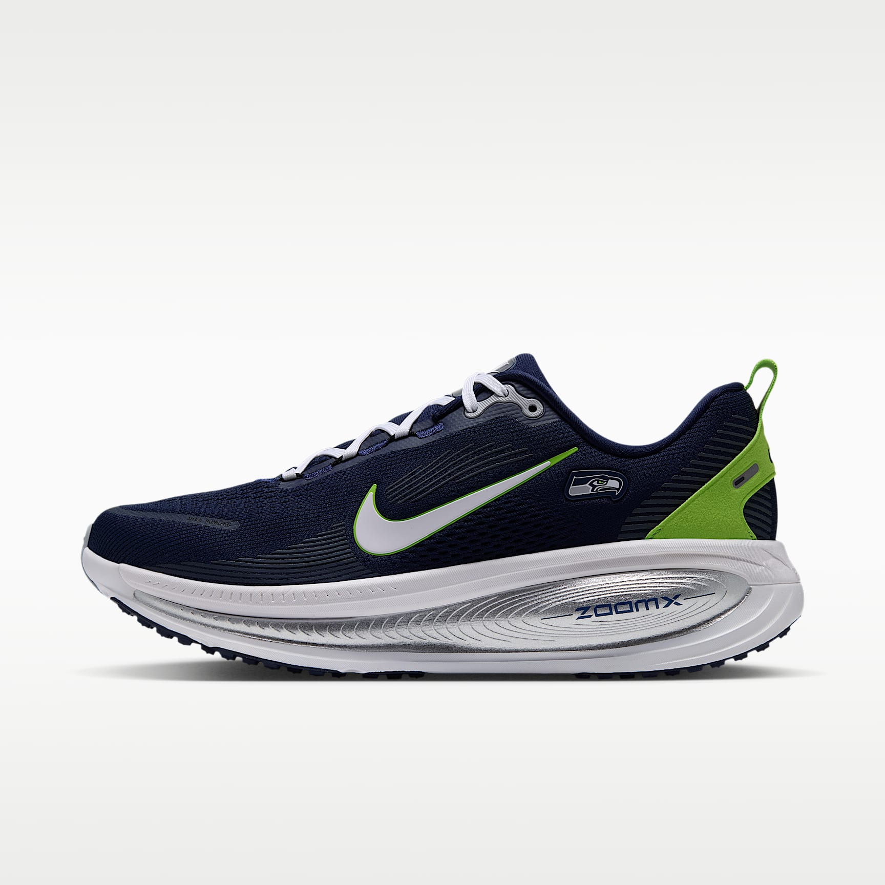 Tenis de correr en pavimento de la NFL para hombre Nike Vomero 18 (Seattle Seahawks)