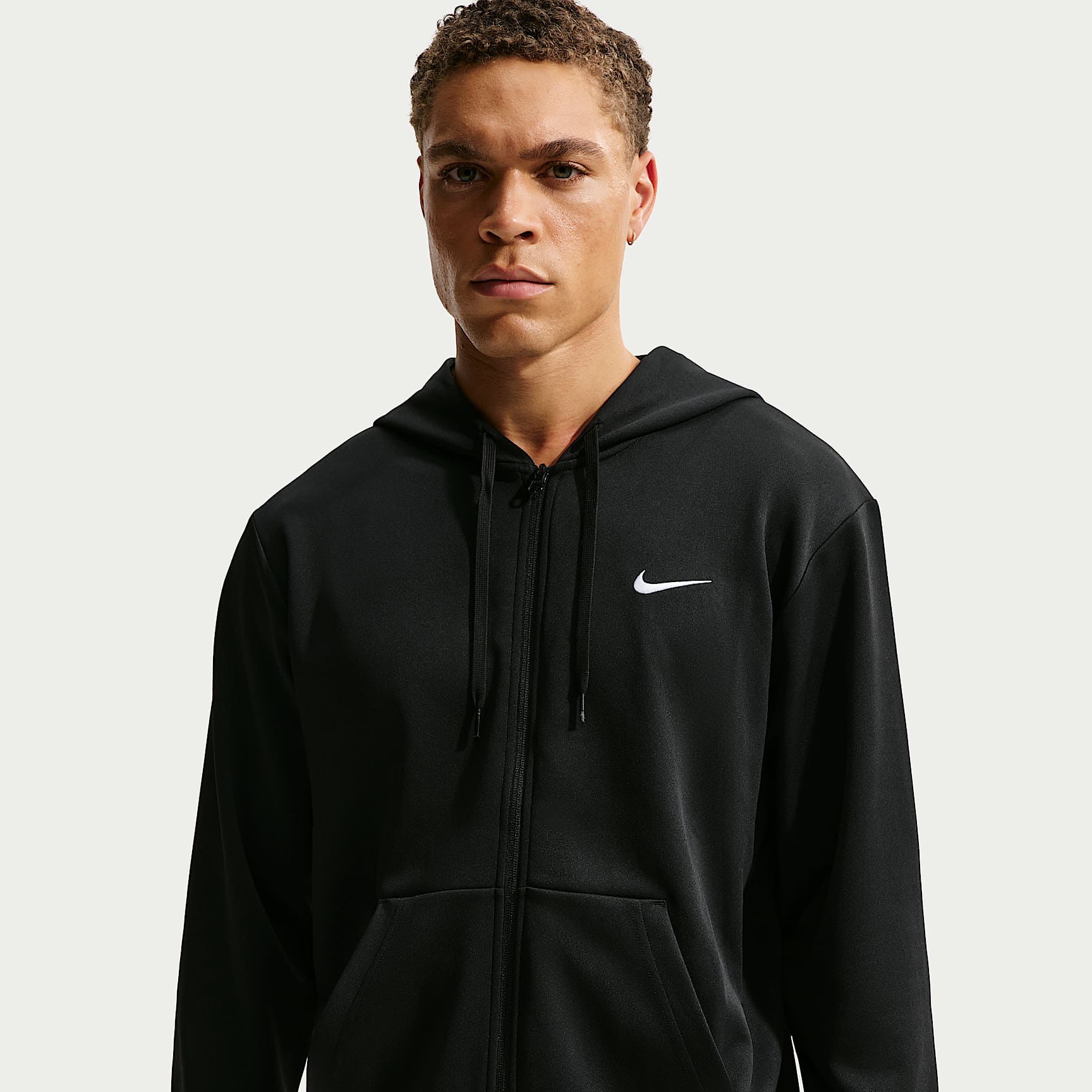 Sudadera con gorro de tejido Fleece Dri-FIT con protección contra los rayos UV de cierre completo para hombre Nike Flex