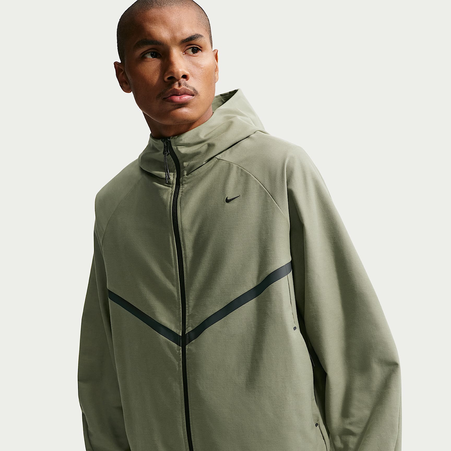 Stickad jacka Nike Tech Shori Windrunner med hel dragkedja för män
