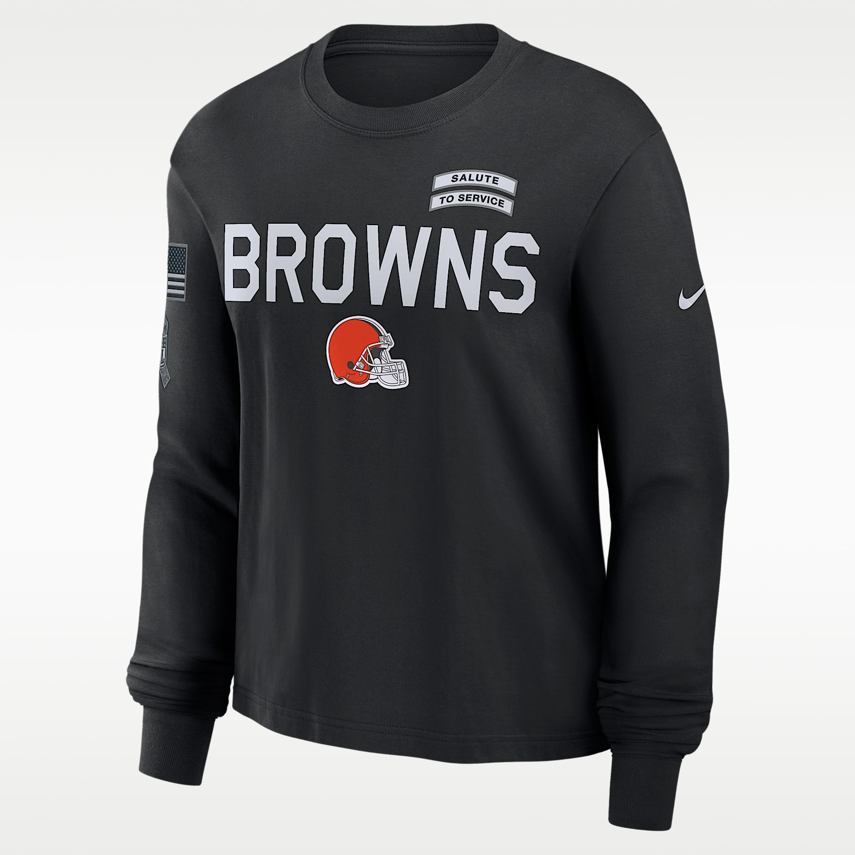 Cleveland Browns Salute to Service Sideline Women's Nike Dri-FIT NFL Long-Sleeve T-Shirt