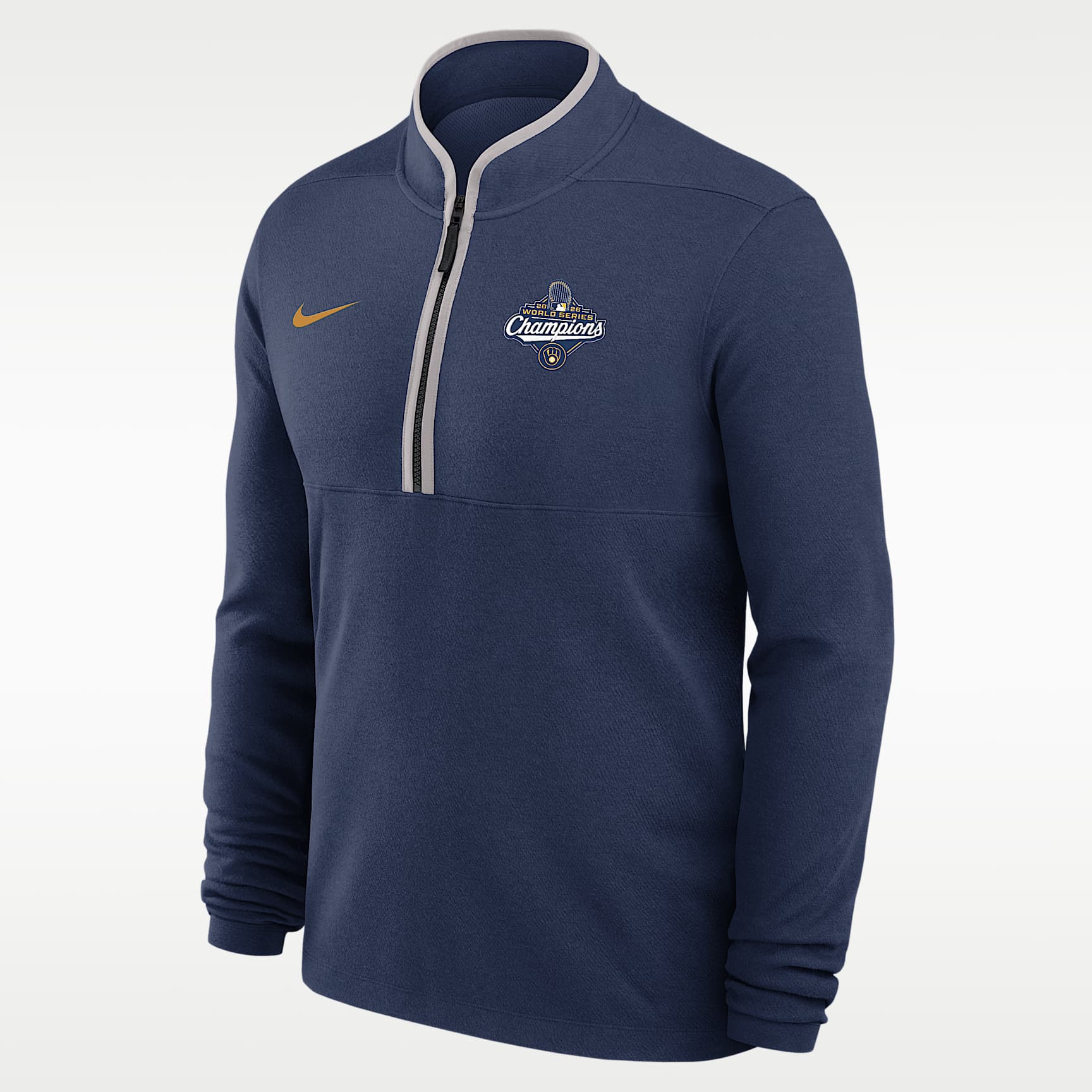Milwaukee Brewers 2026 World Series Champions Men's Nike Dri-FIT MLB 1/2-Zip Long-Sleeve Top