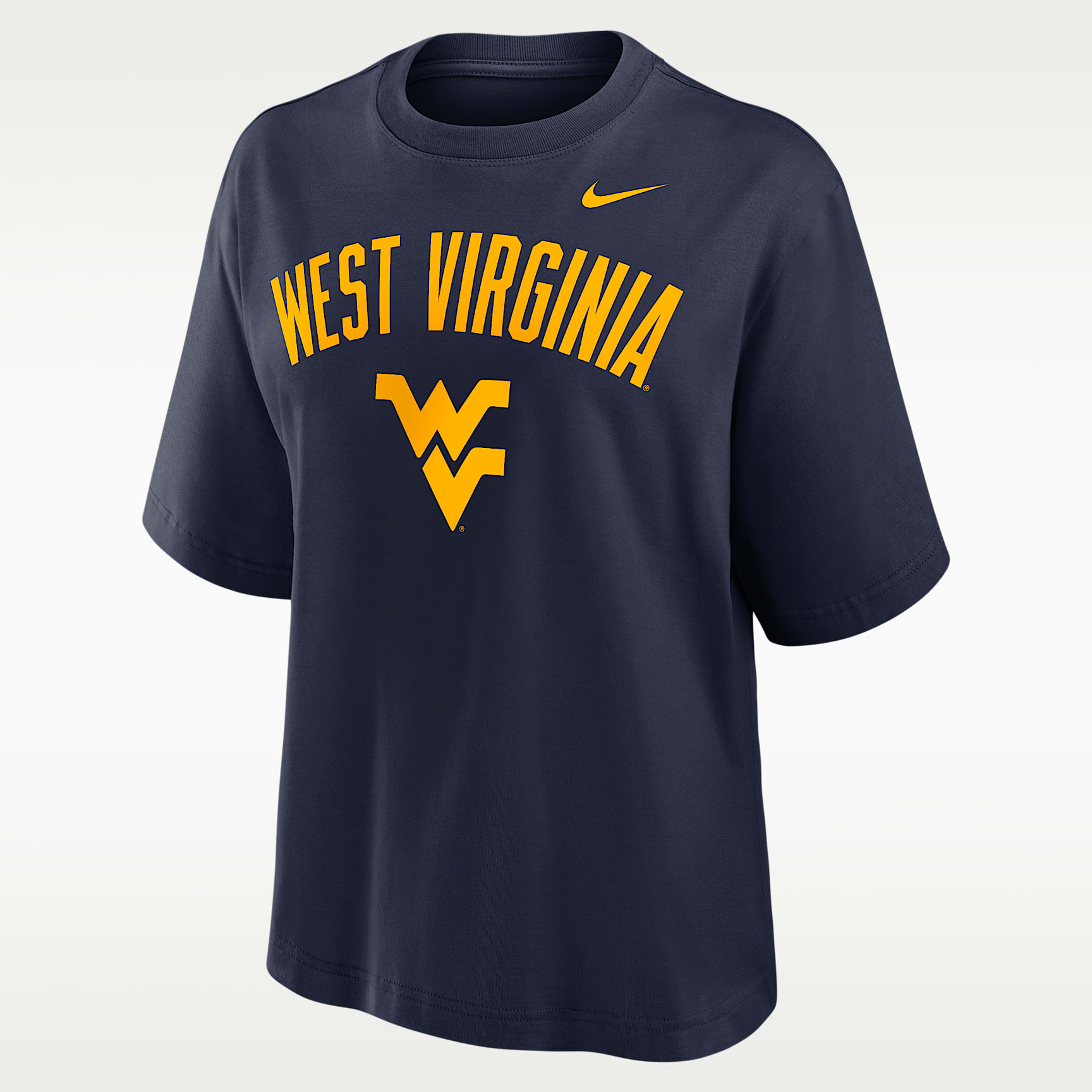 West Virginia Arch Over Logo Boxy Women's Nike College T-Shirt