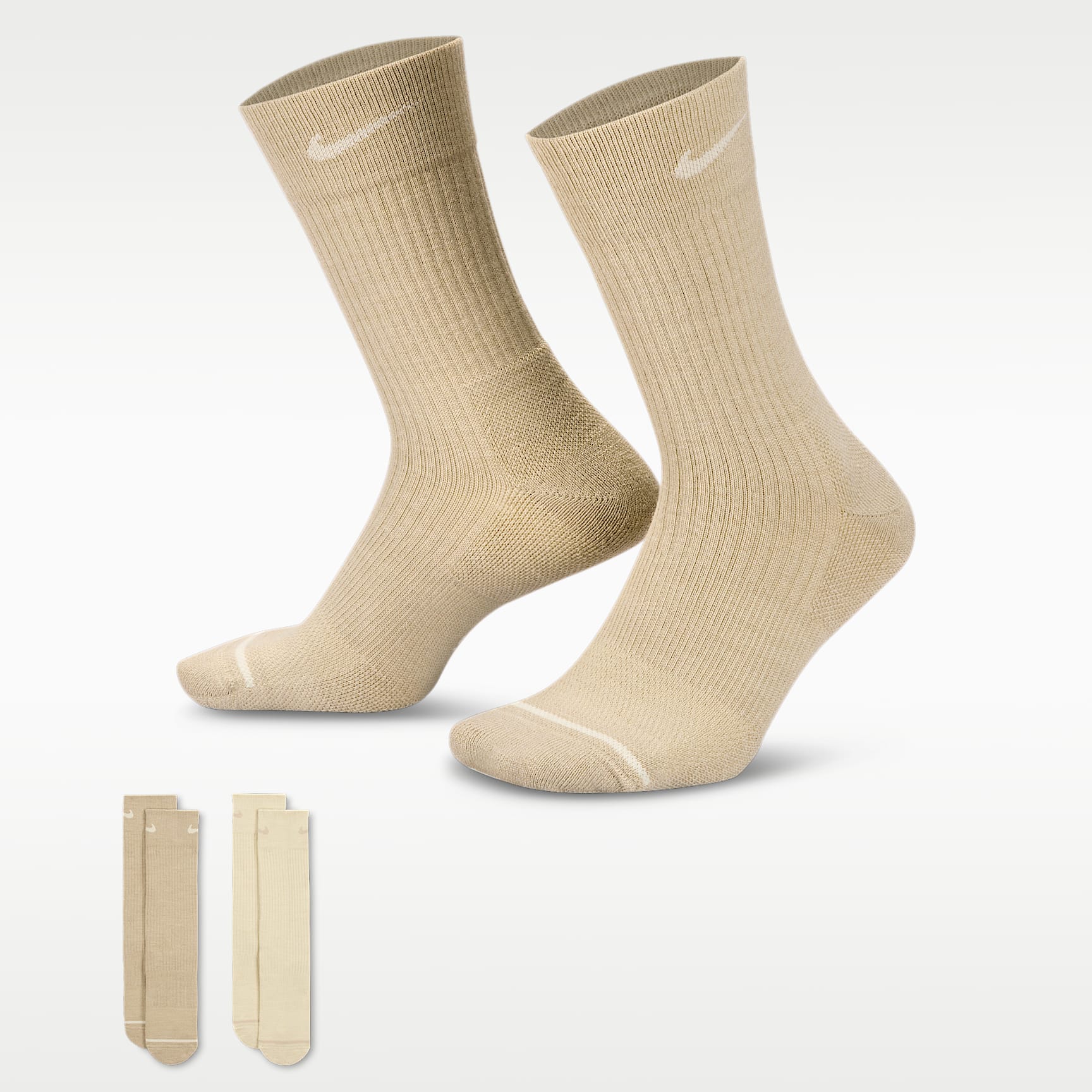Nike Everyday Wool Cushioned Crew Socks (2 Pairs)