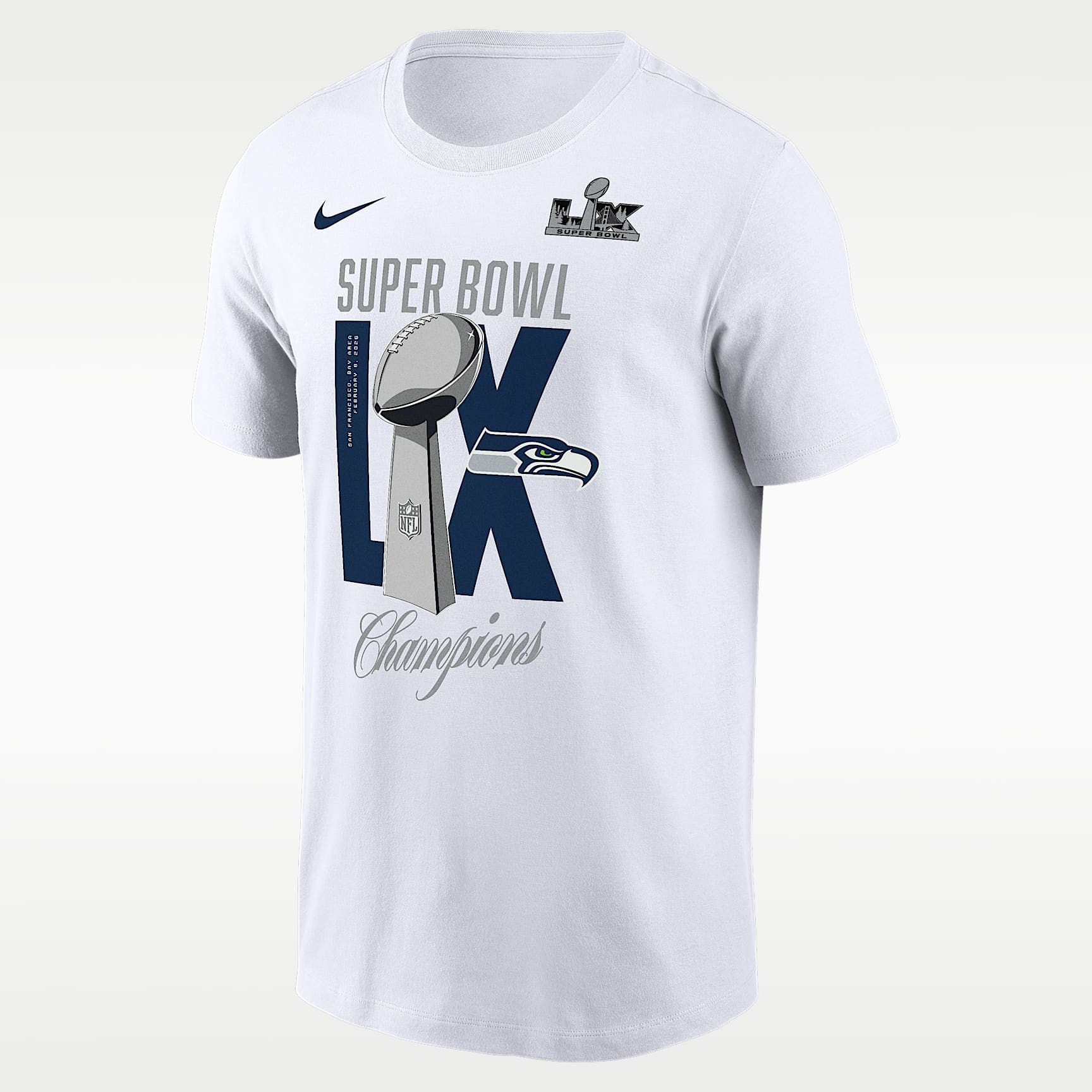 Seattle Seahawks Super Bowl LX Champions Lombardi Trophy Men's Nike NFL T-Shirt