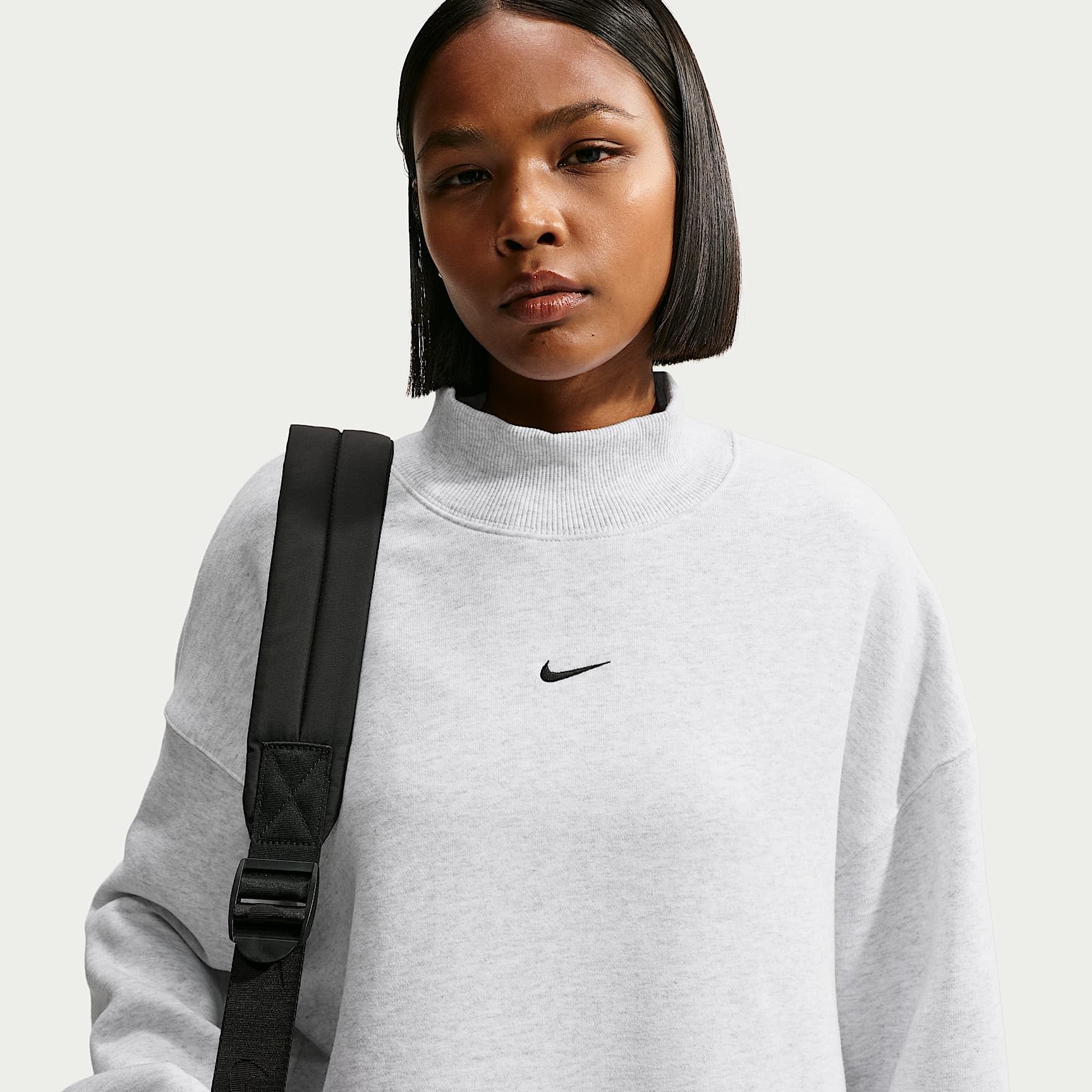 Nike Studio Fleece Medium Weight Women's Oversized Mock-Neck Sweatshirt
