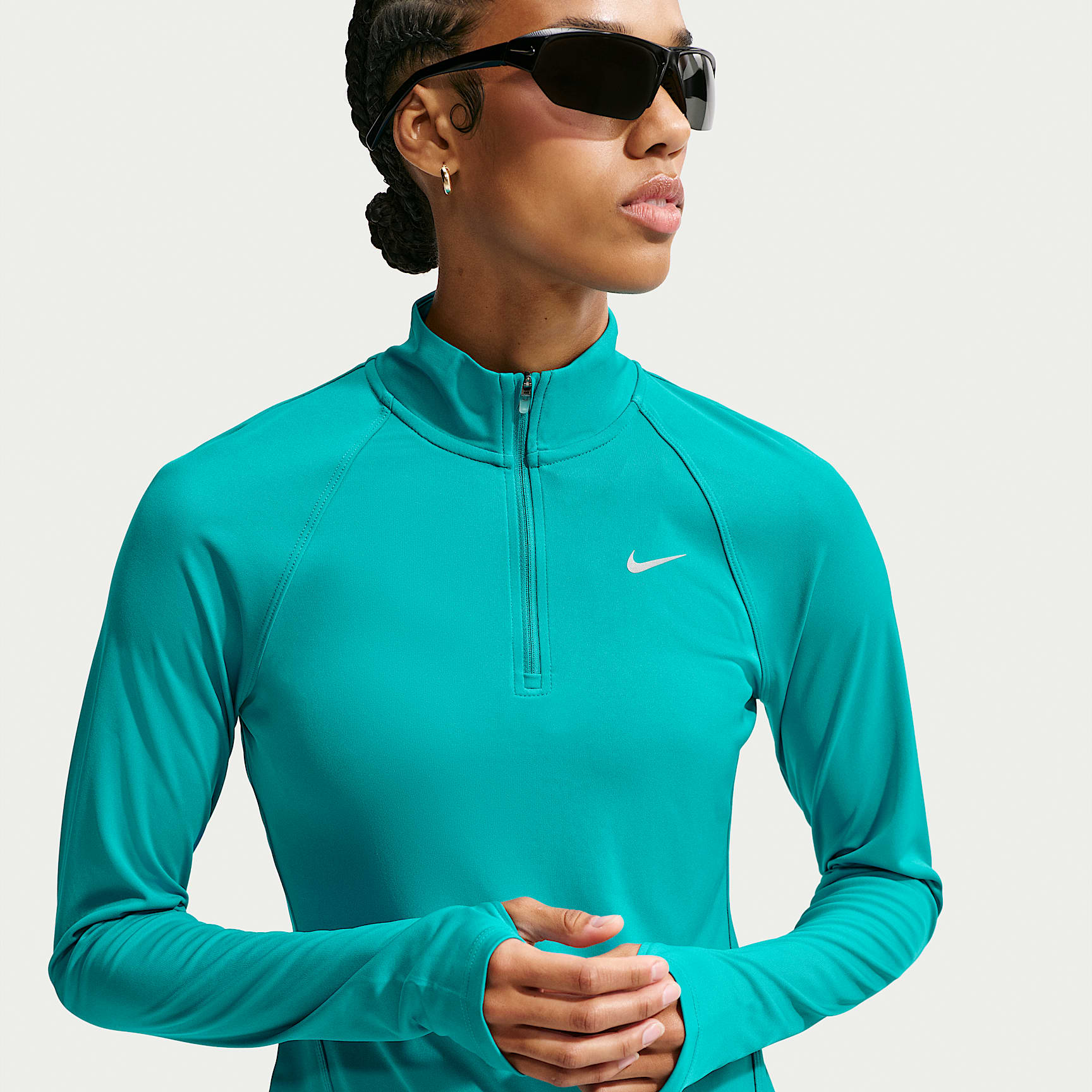 Damska koszulka do biegania z zamkiem 1/4 Dri-FIT Nike Tempo