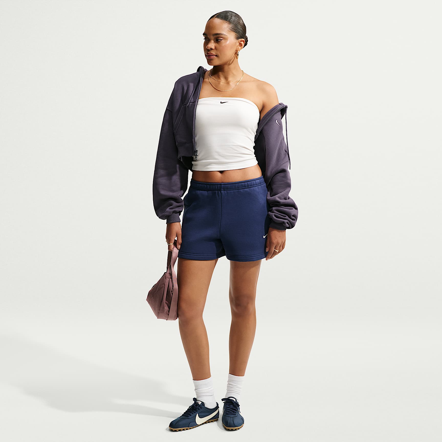 Short taille mi-haute Nike Studio Fleece Medium Weight pour femme