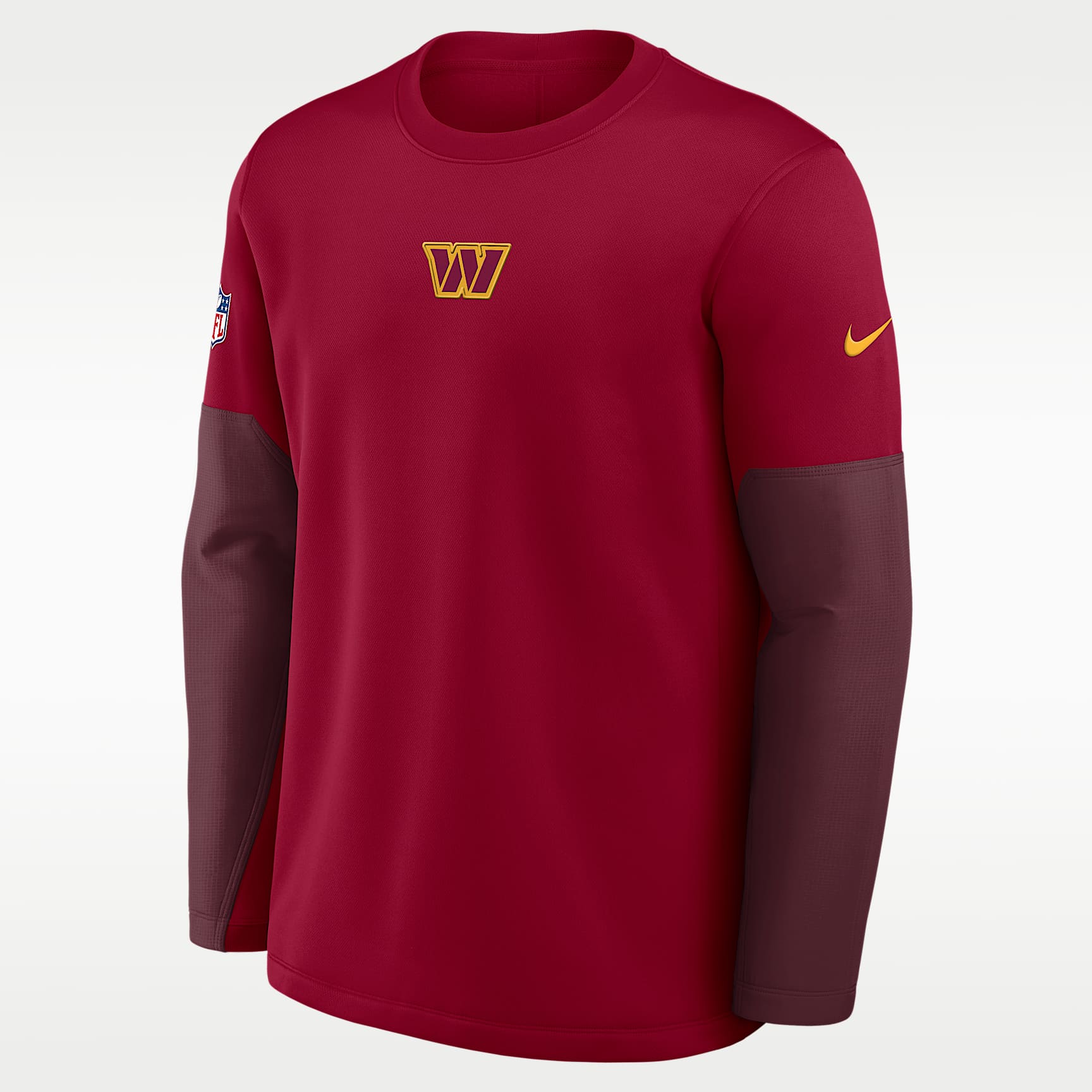 Playera de manga larga Nike Therma-FIT de la NFL para hombre Washington Commanders Scripted To Win Sideline Coach