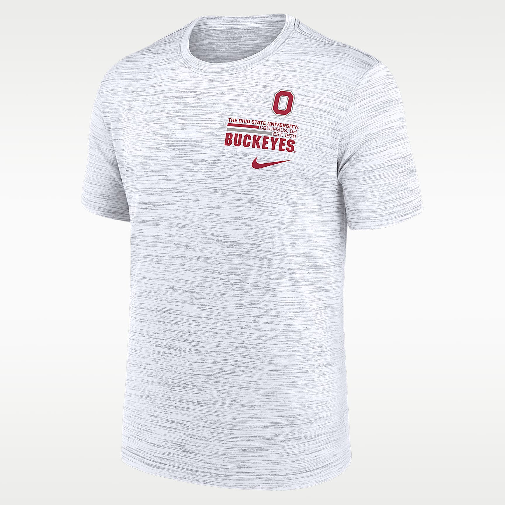 Playera universitaria Nike Dri-FIT para hombre Ohio State Campus Chest Stack Velocity
