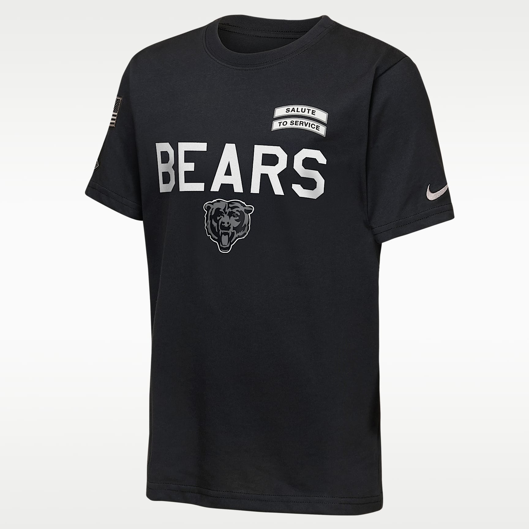 Playera Nike Dri-FIT de la NFL para niños talla grande Chicago Bears Salute to Service Sideline