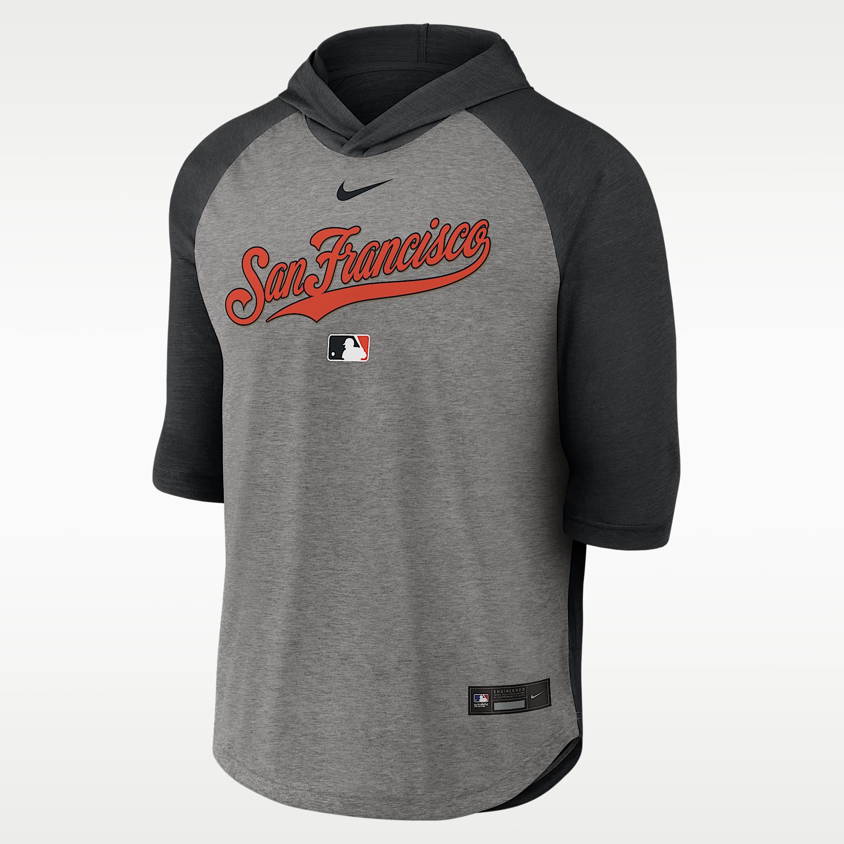 San Francisco Giants Authentic Collection Flux Men's Nike Dri-FIT MLB 3/4-Sleeve Hooded T-Shirt