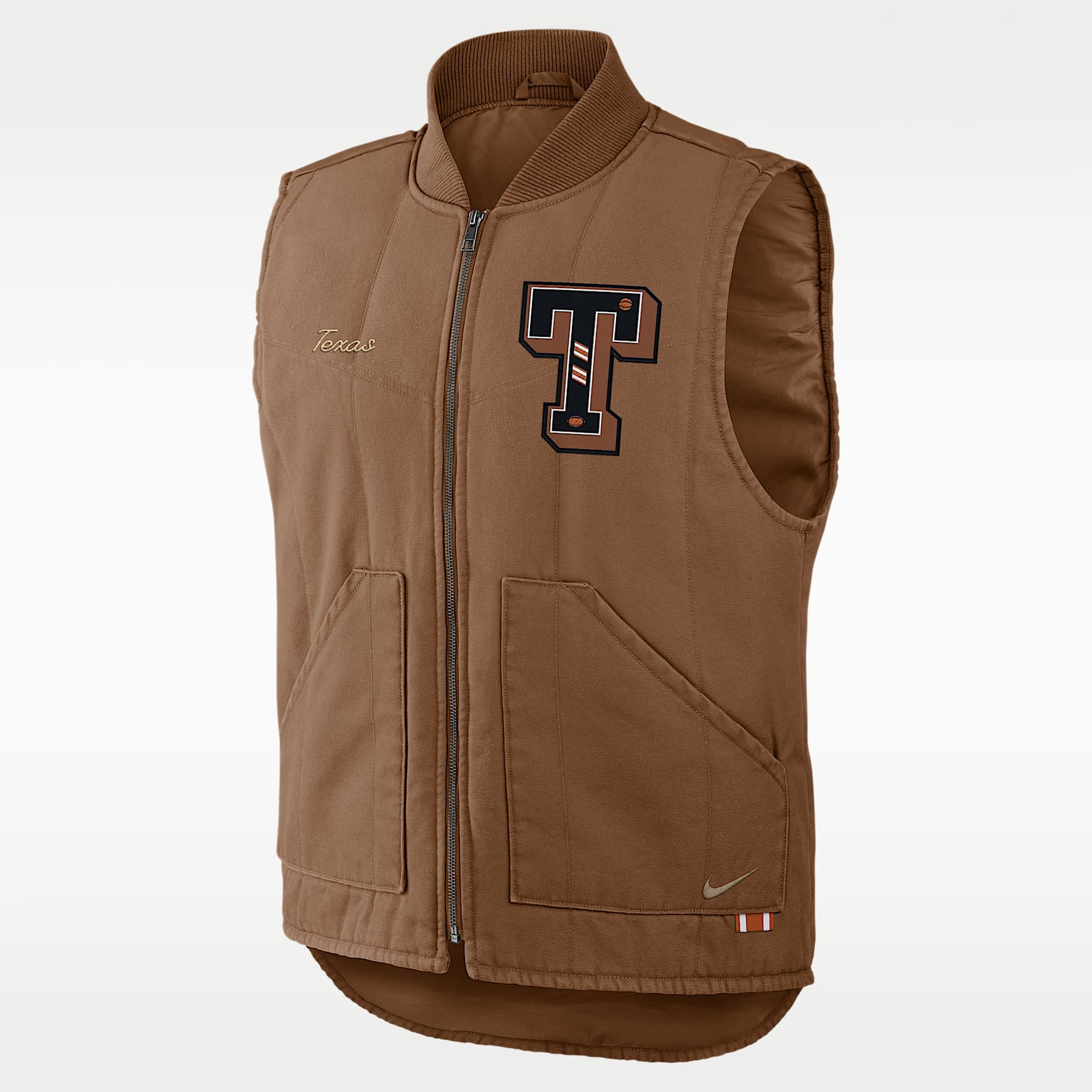 Chaleco universitario Nike acolchado de cierre completo para hombre Texas Academic