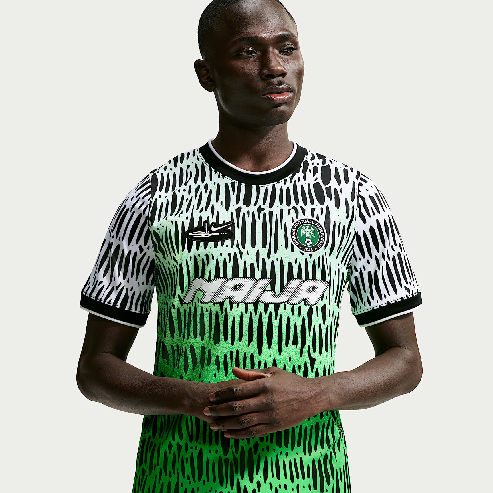 Playera de futbol de manga corta Dri-FIT Academy Pro para hombre Nike x Nigeria x Slawn