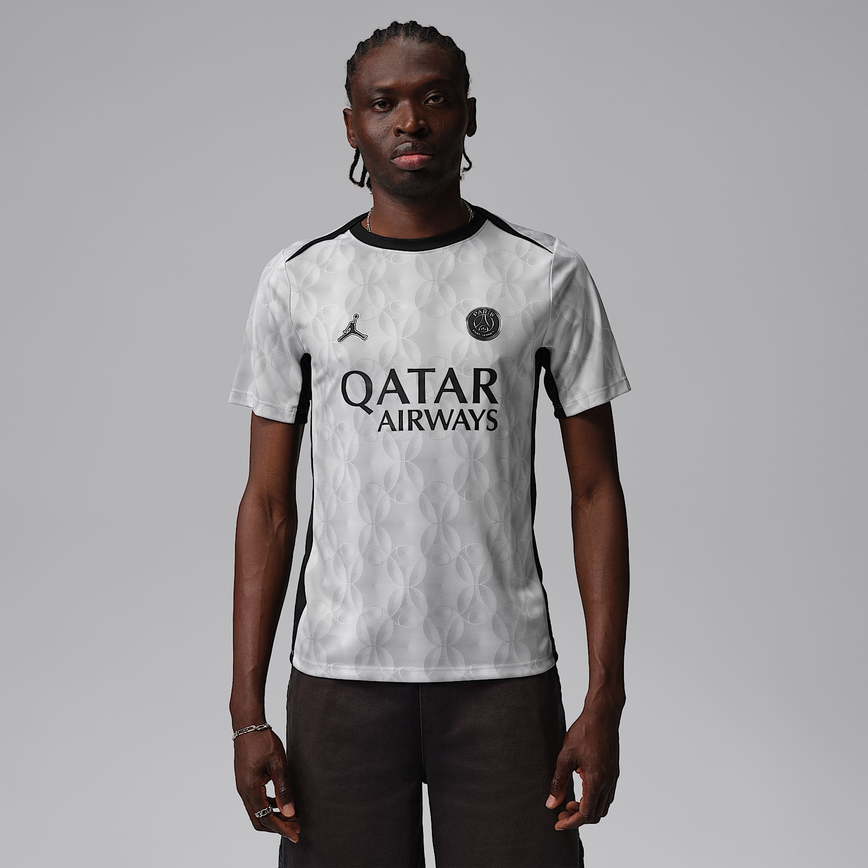 Haut de foot d'avant-match à manches courtes Jordan Dri-FIT Paris Saint-Germain Academy Pro Night Edition pour homme