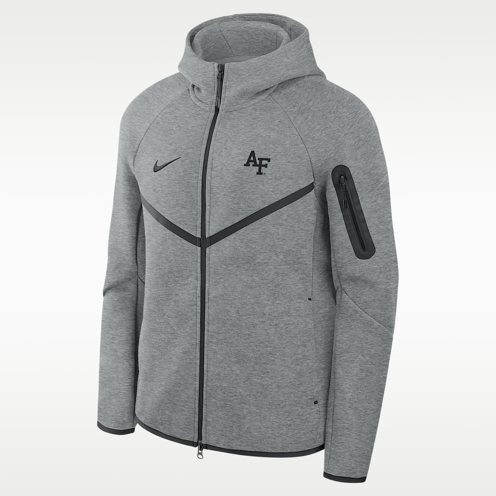 Sudadera con gorro de básquetbol Nike de tejido Fleece de cierre completo para hombre Air Force Falcons Tech