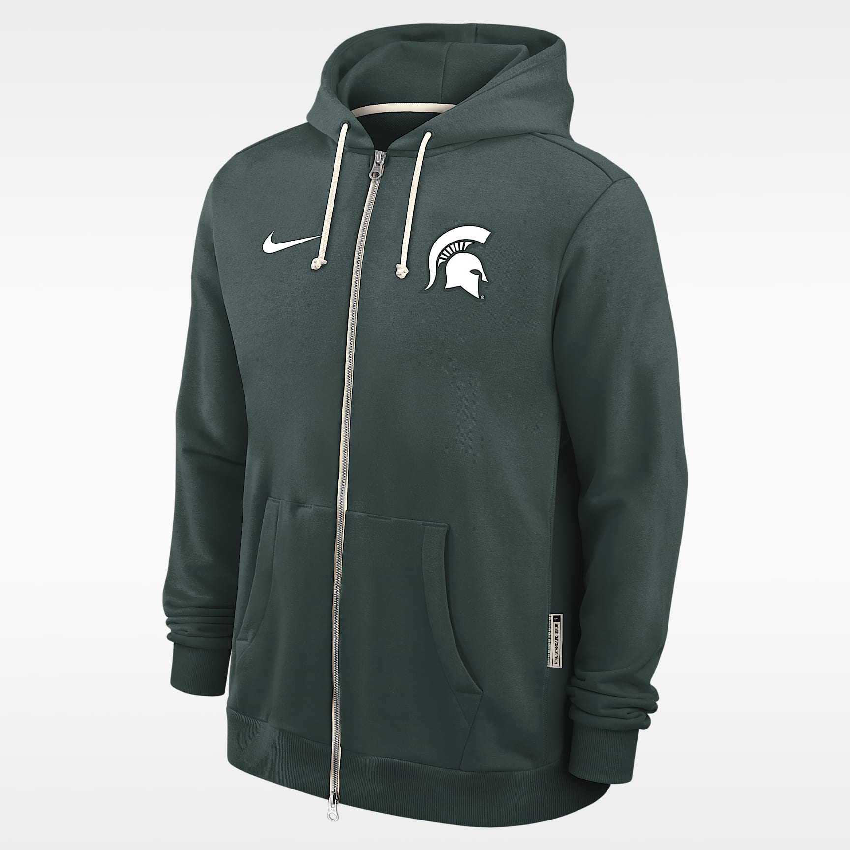 Sudadera con gorro universitaria Nike Dri-FIT de cierre completo para hombre Michigan State Sideline