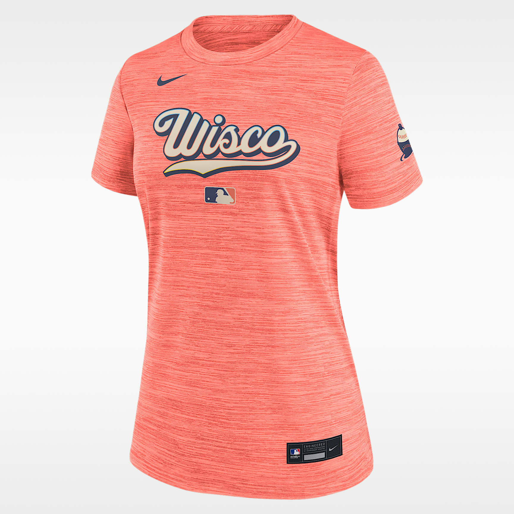 Milwaukee Brewers Authentic Collection City Connect Velocity Women's Nike Dri-FIT MLB T-Shirt