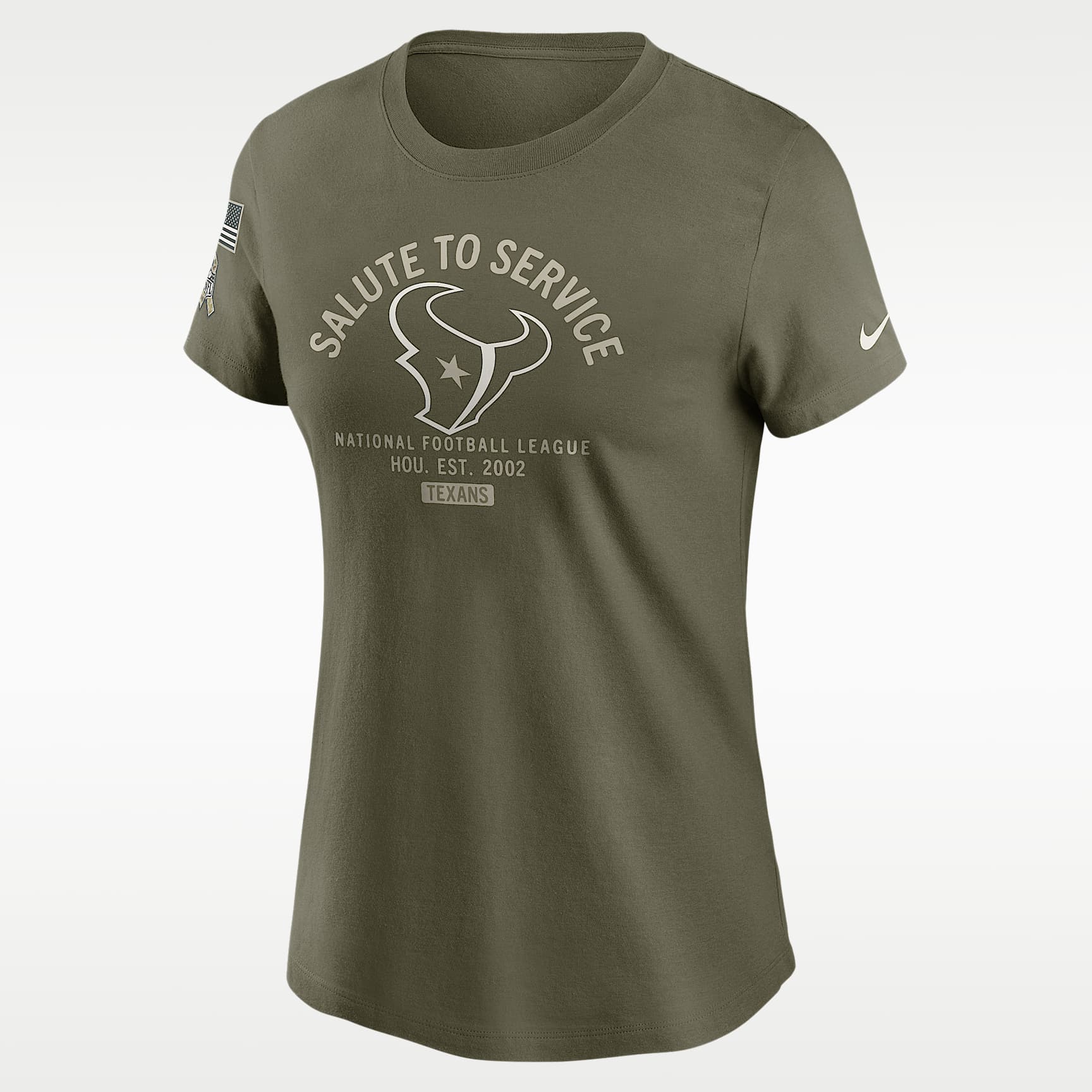 Playera Nike de la NFL para mujer Houston Texans Salute to Service Sideline