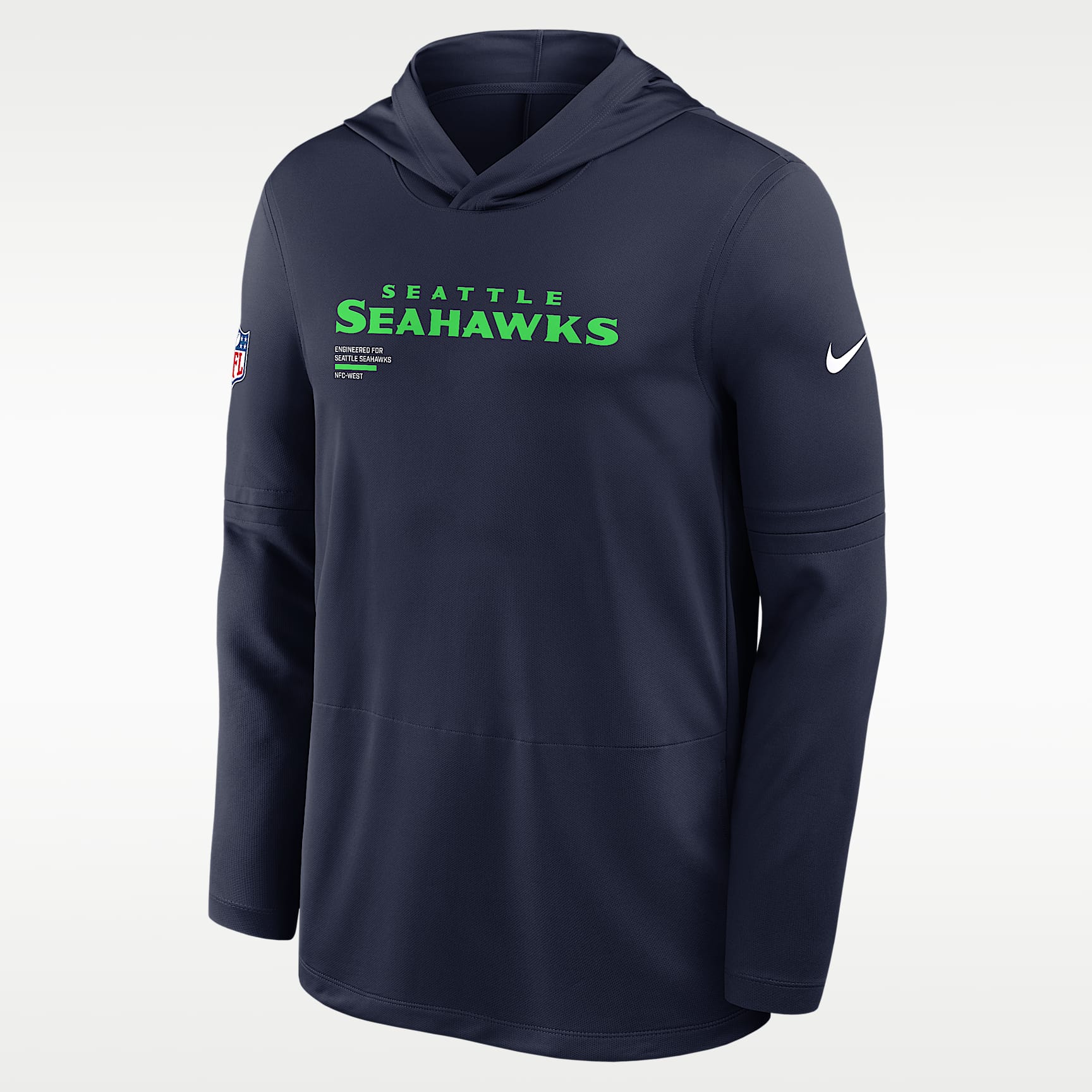 Playera de manga larga Nike Dri-FIT de la NFL con gorro para hombre Seattle Seahawks Pure Fury Sideline