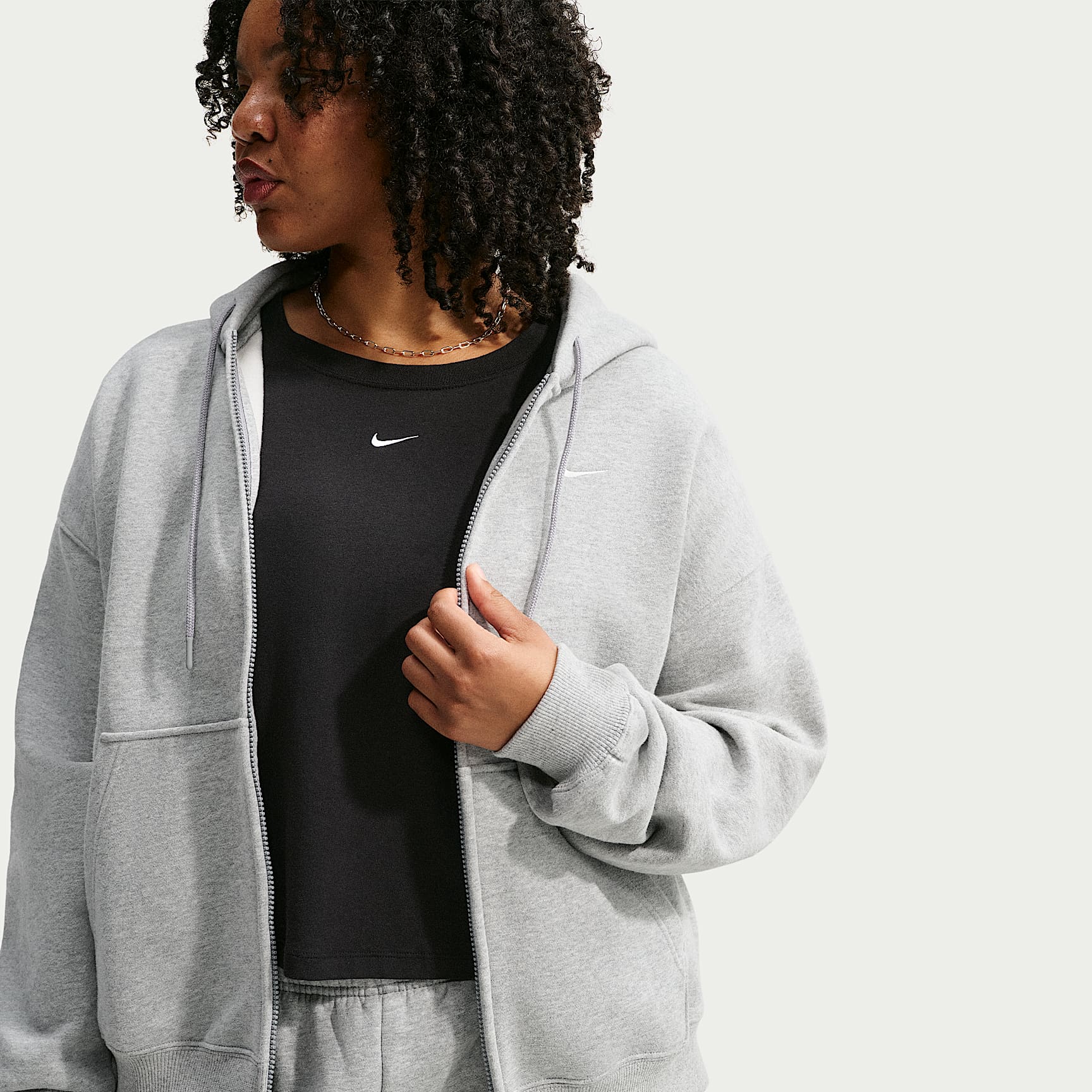 Nike Studio Fleece Medium Weight Women's Oversized Full-Zip Hoodie