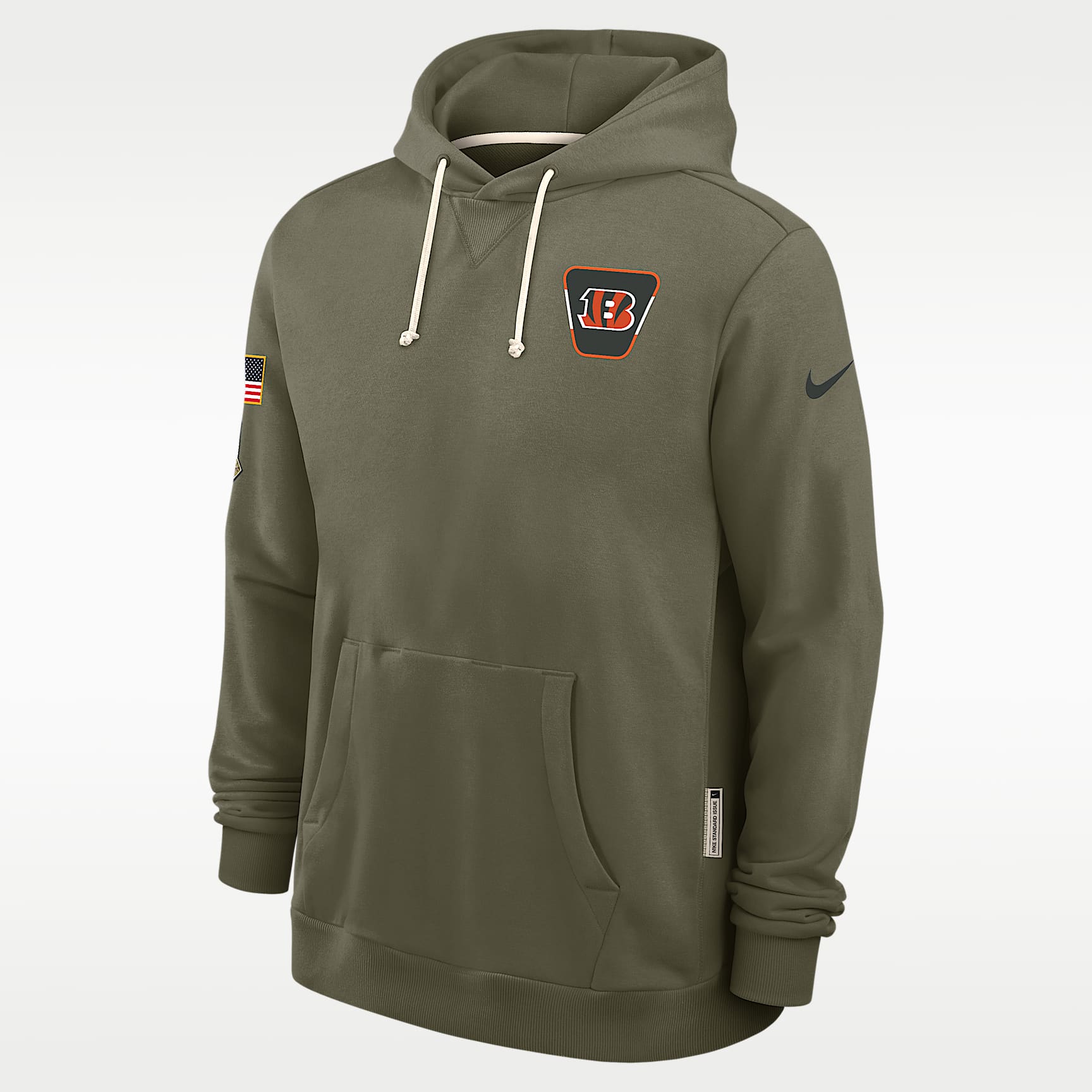 Sudadera con gorro sin cierre Nike Dri-FIT de la NFL para hombre Cincinnati Bengals Salute to Service Sideline Dominant Force