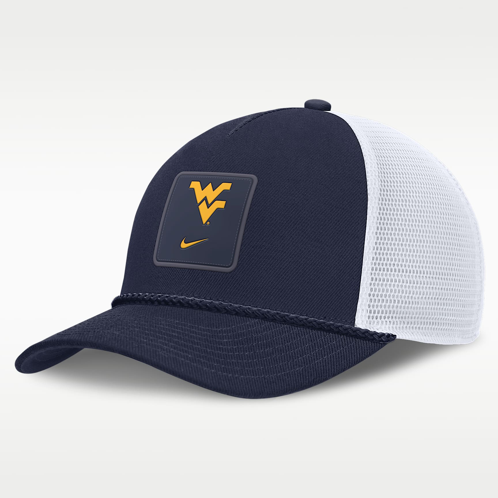 West Virginia Sideline Gameday Rope Men's Nike College Trucker Adjustable Hat