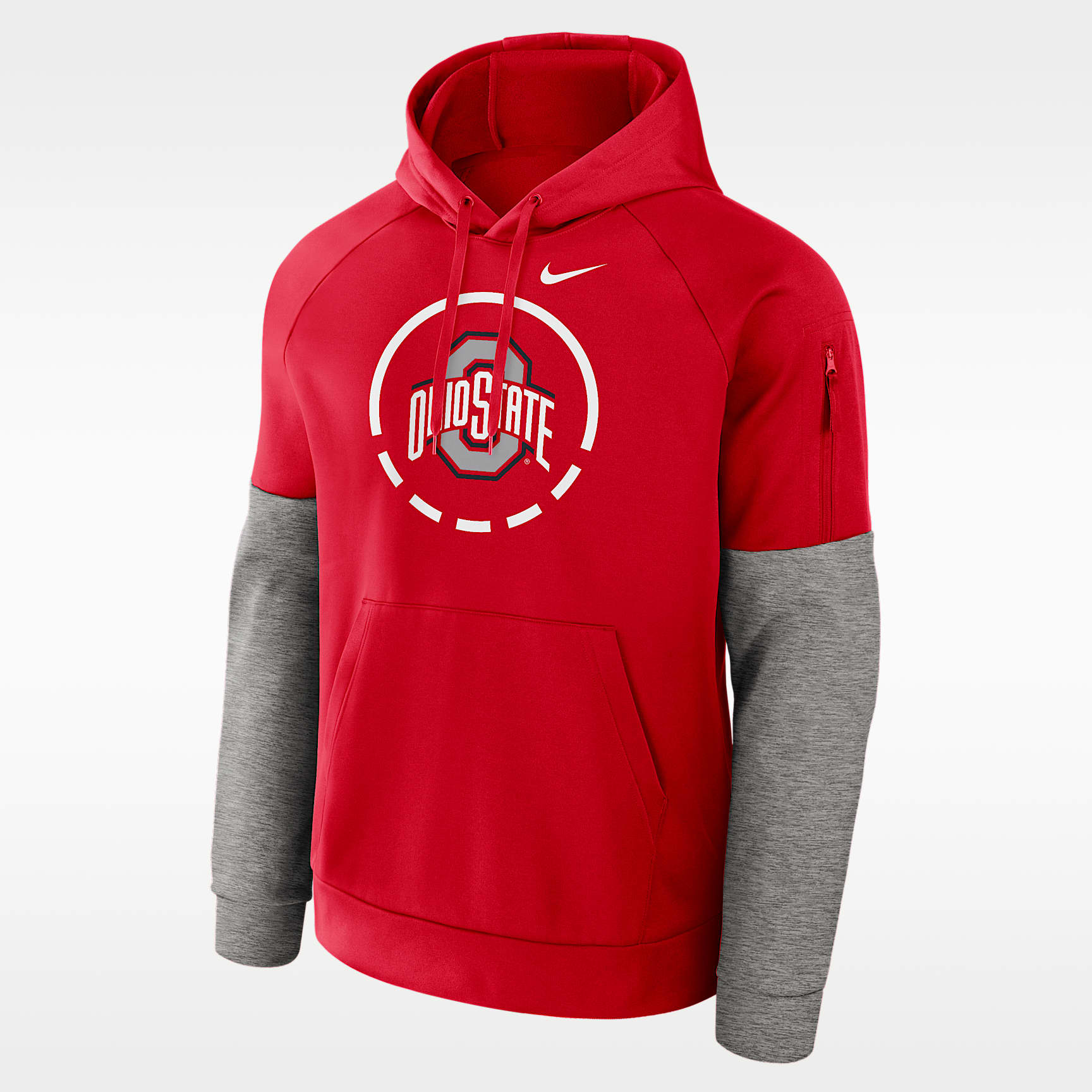 Sudadera con gorro sin cierre universitaria Nike Therma-FIT para hombre Ohio State Primetime