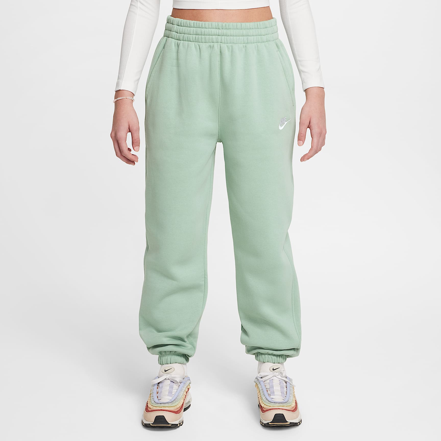 Pants holgados para niños talla grande Nike Sportswear Club Fleece