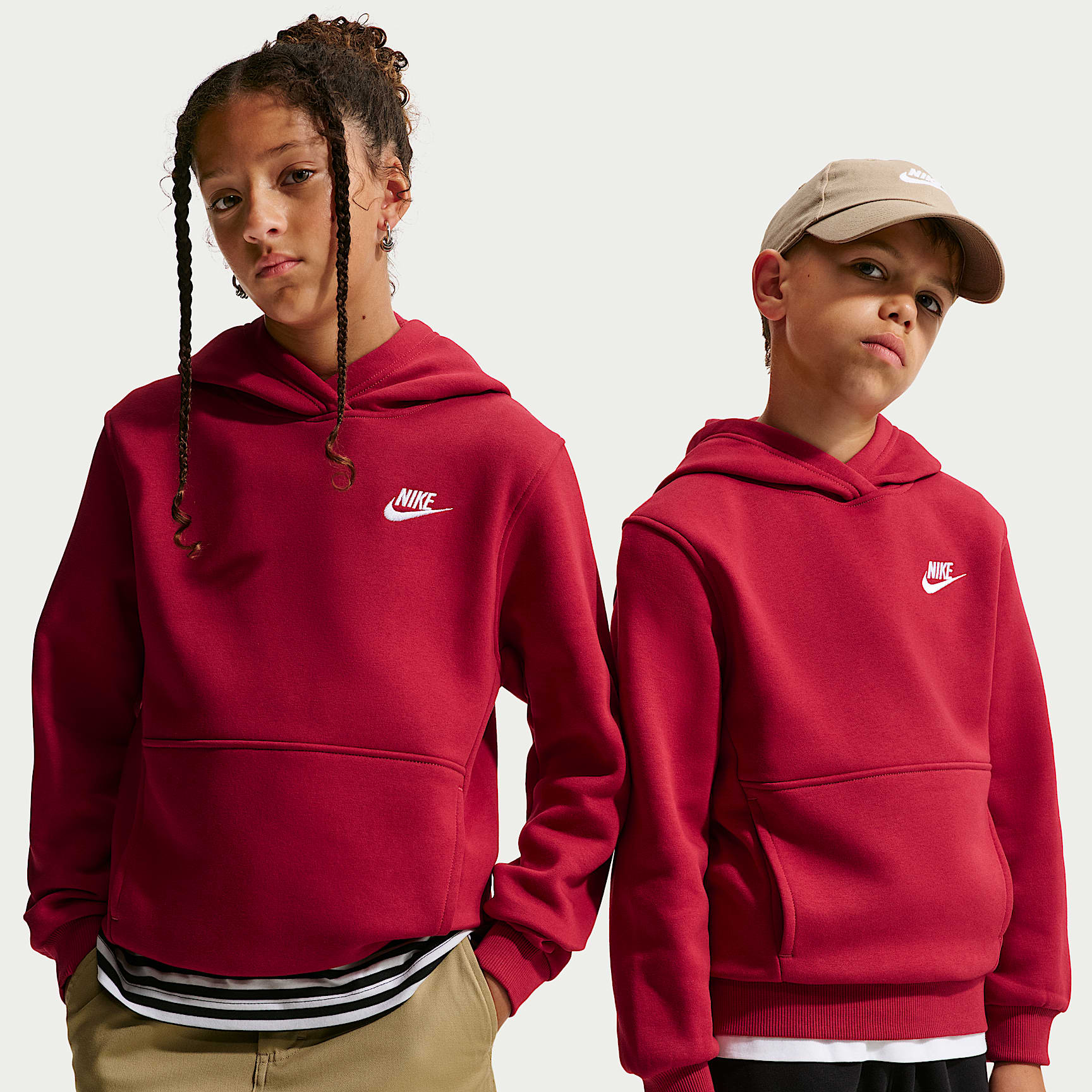 Nike Sportswear Club Fleece-pullover-hættetrøje til større børn