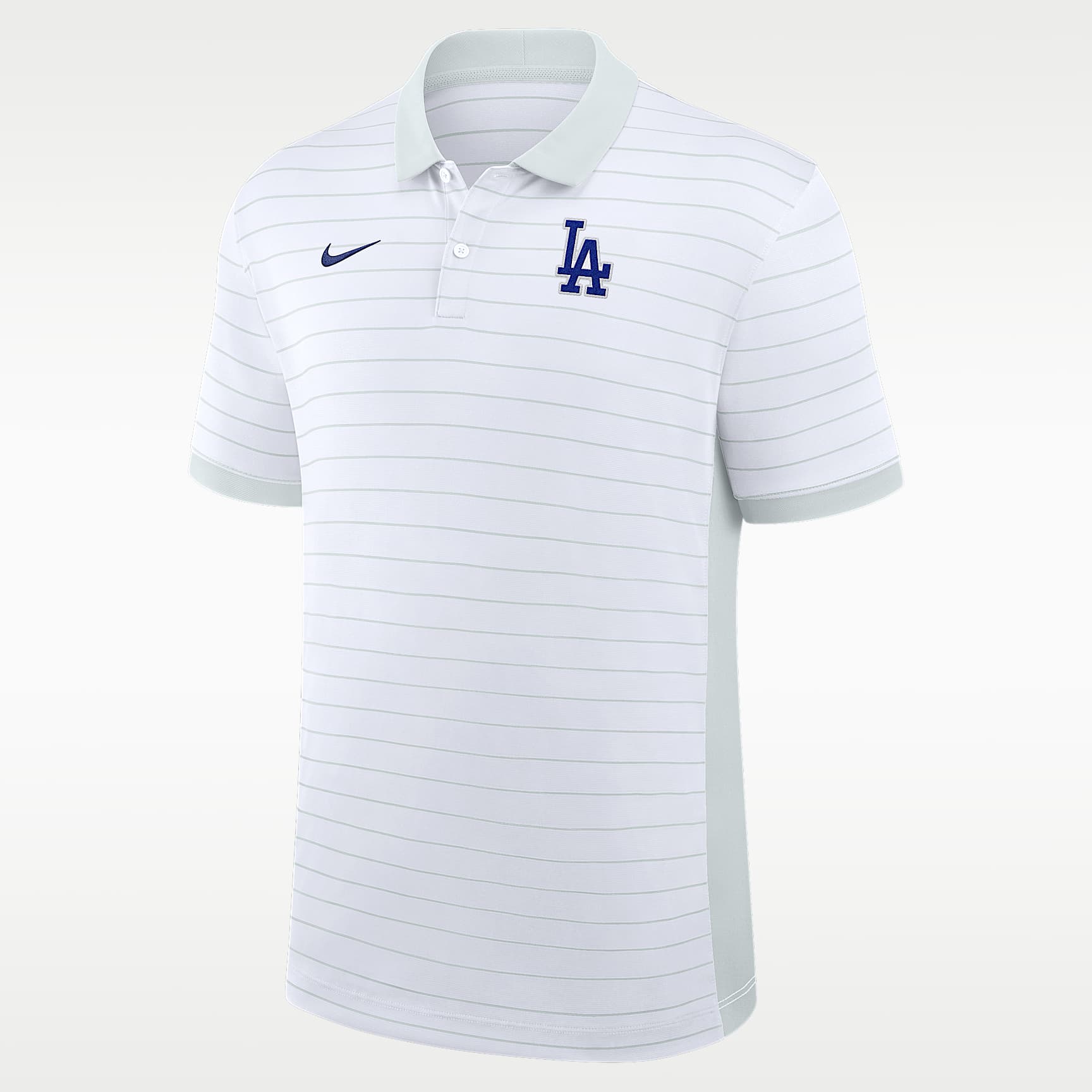 Polo de la MLB Nike Dri-FIT para hombre de Los Angeles Dodgers, colección Authentic, serie Striped Victory