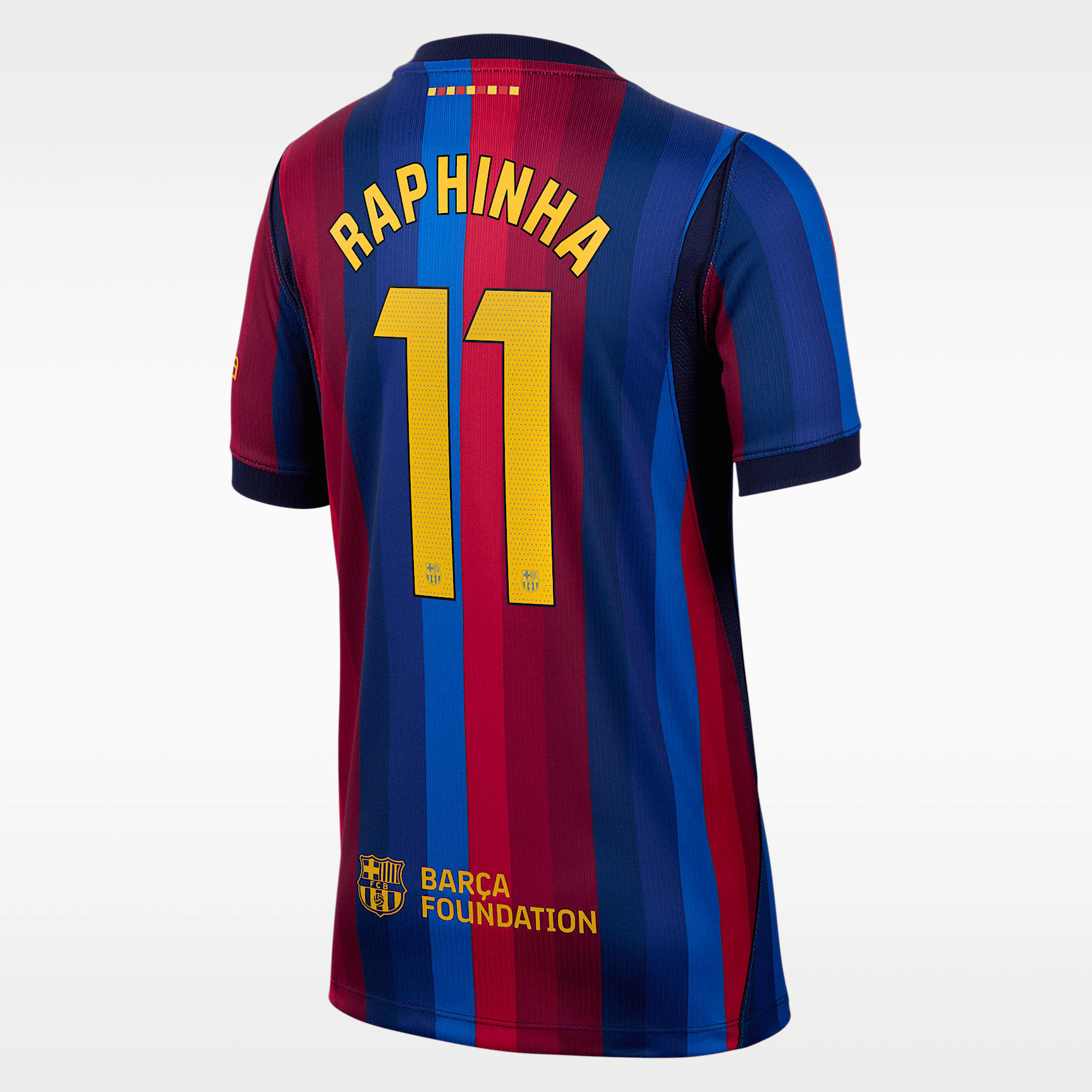 Raphinha FC Barcelona 2026/27 Stadium Home Big Kids' Nike Dri-FIT Soccer Jersey