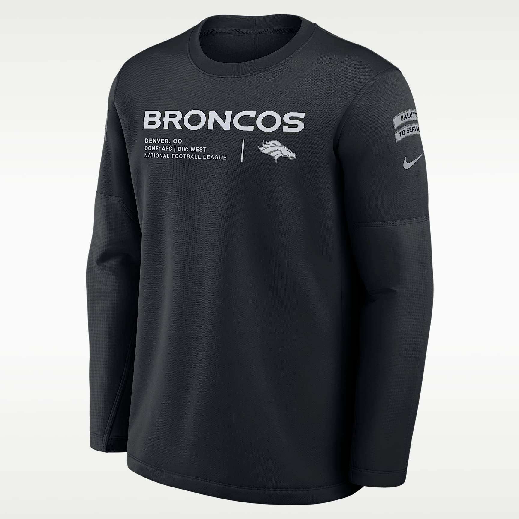 Denver Broncos Salute to Service Sideline Coaches Men's Nike NFL Pullover Crew