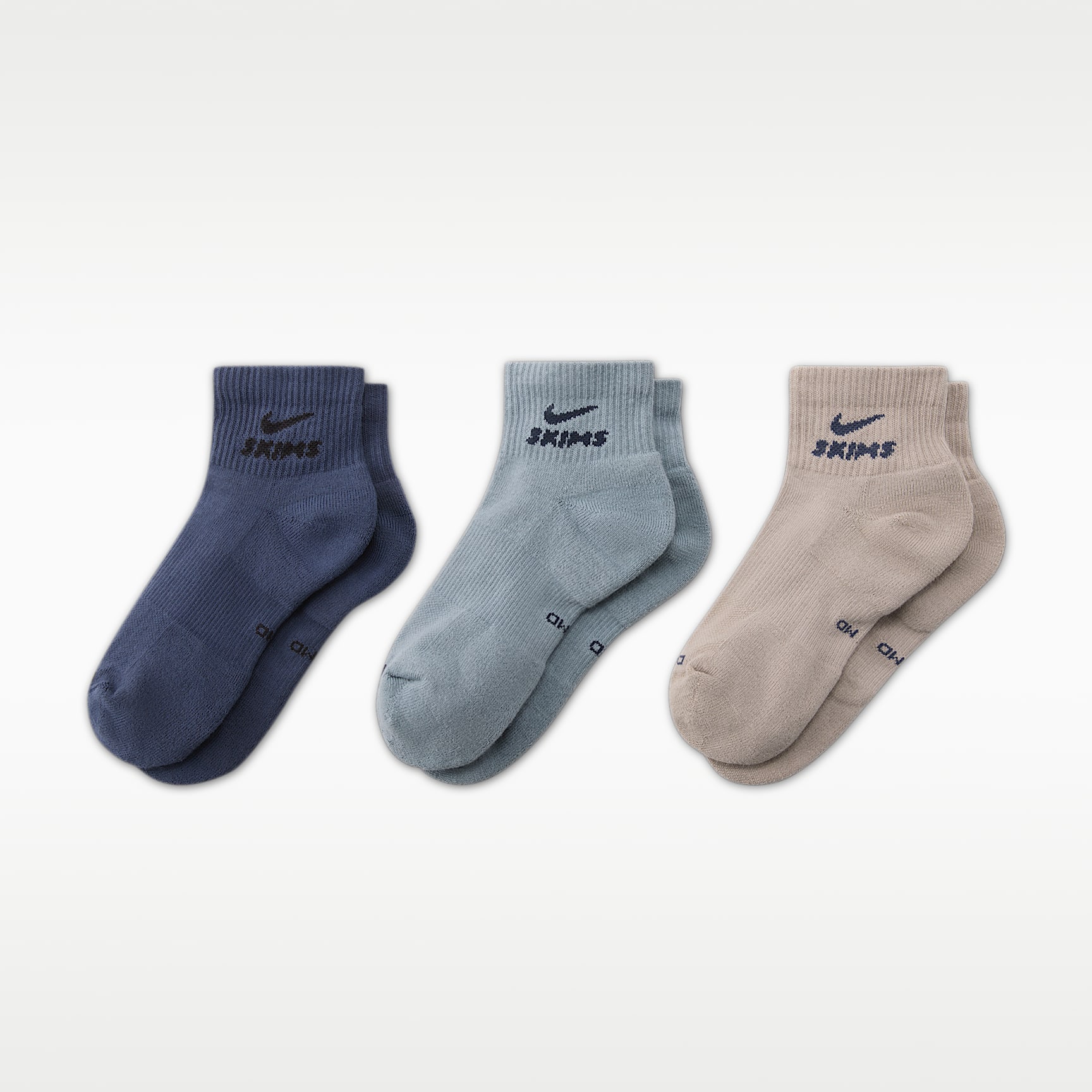 NikeSKIMS Women's Dri-FIT Quarter Socks (3 Pairs)