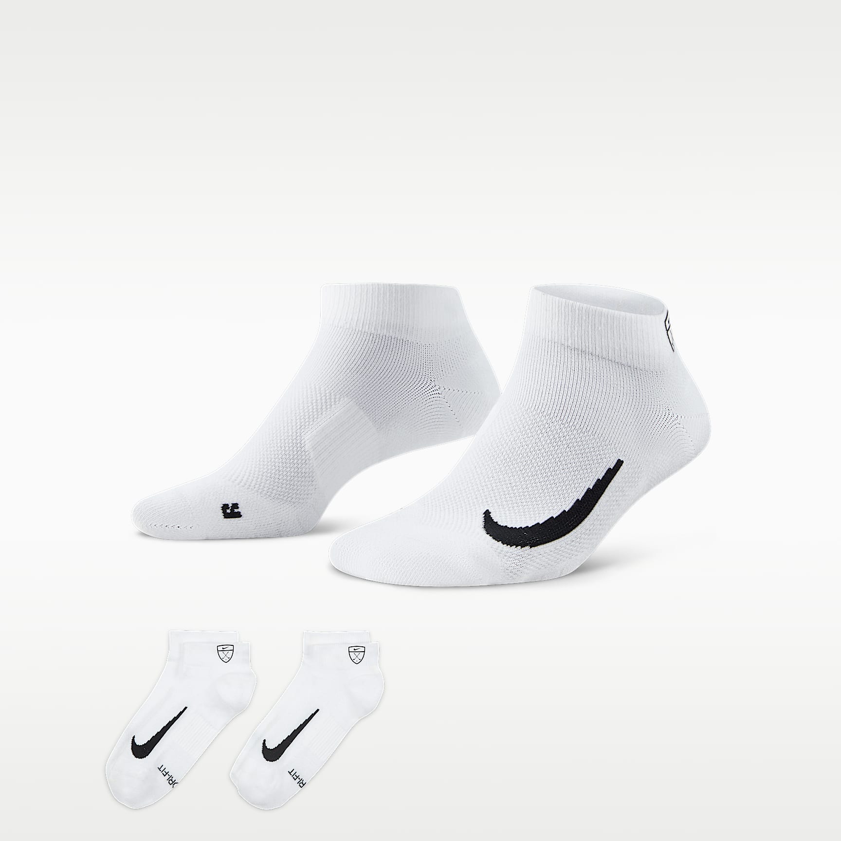Nike Multiplier Low Golf Quarter Socks (2 Pairs)