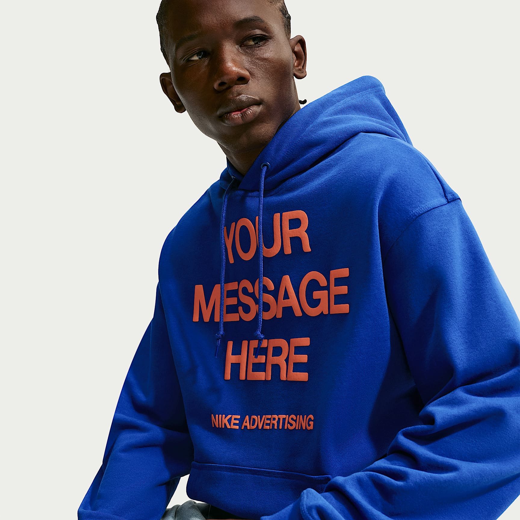 Sweat à capuche en tissu Fleece Nike "Your Message Here" pour homme