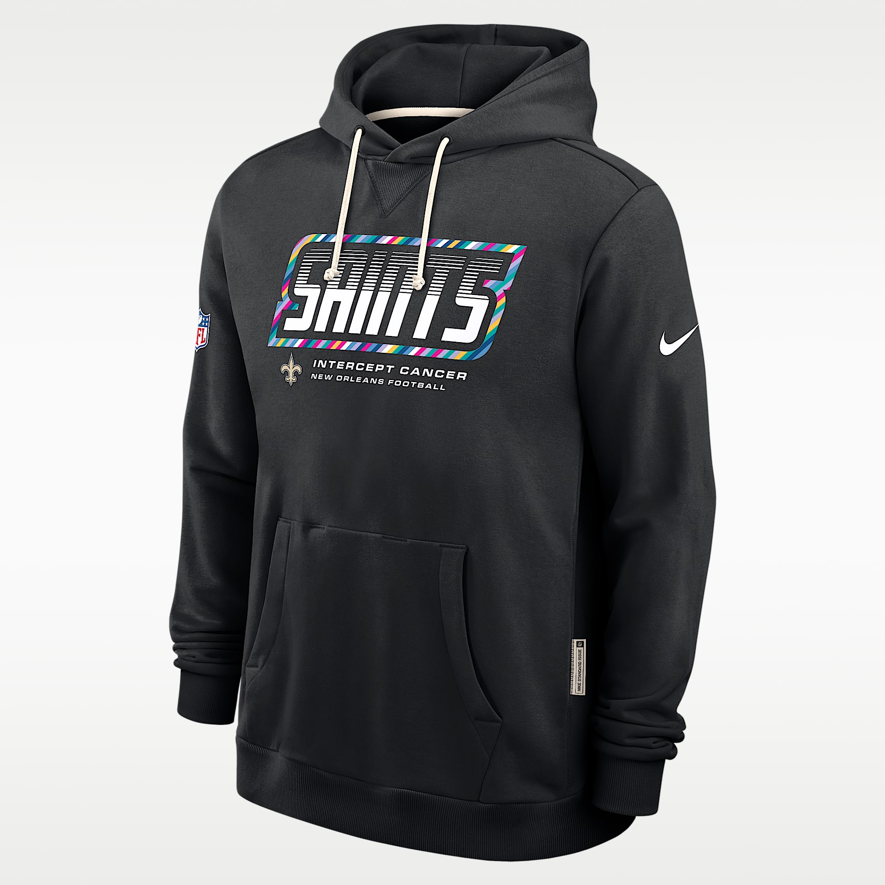 New Orleans Saints Crucial Catch Sideline Standard Issue Men's Nike Dri-FIT NFL Pullover Hoodie