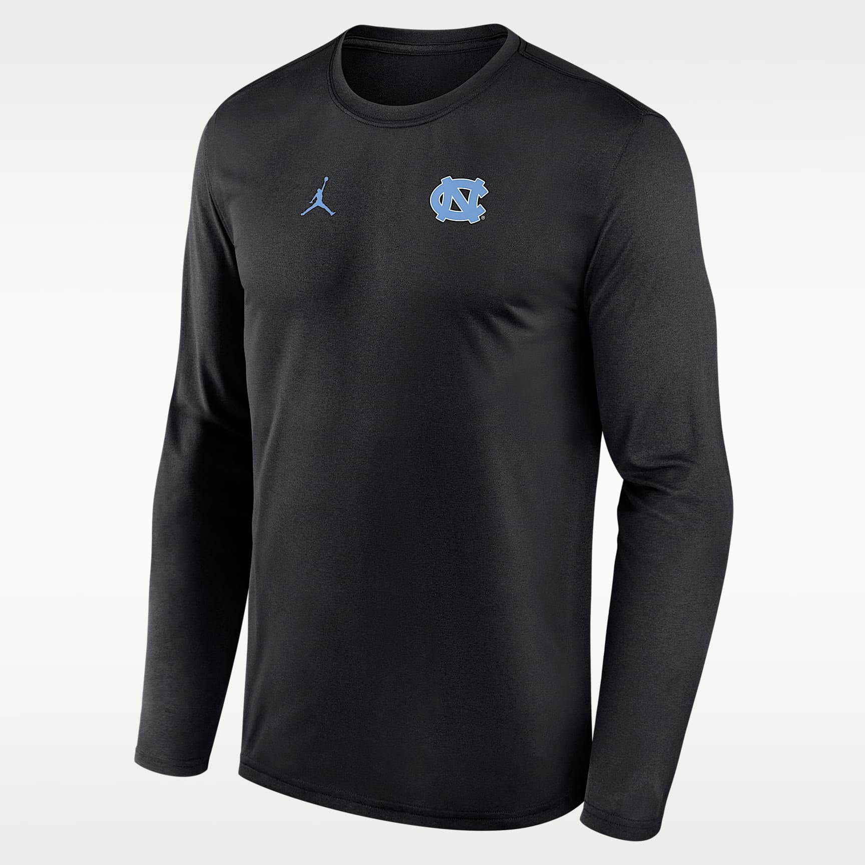 Playera de manga larga universitaria marca Jordan Dri-FIT para hombre North Carolina Sideline Legend Small Logo