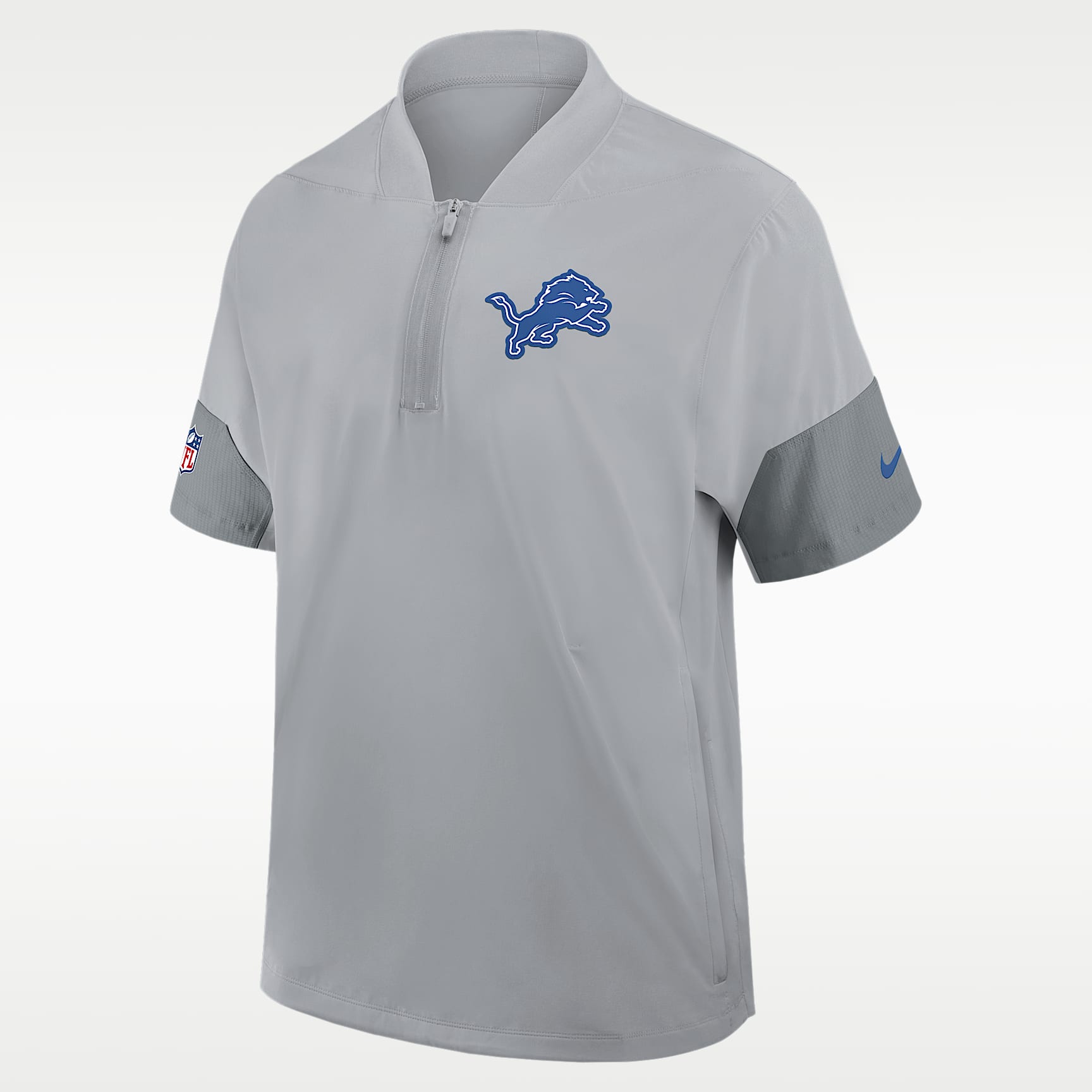 Detroit Lions Sideline Coach Men's Nike NFL 1/2-Zip Short-Sleeve Jacket
