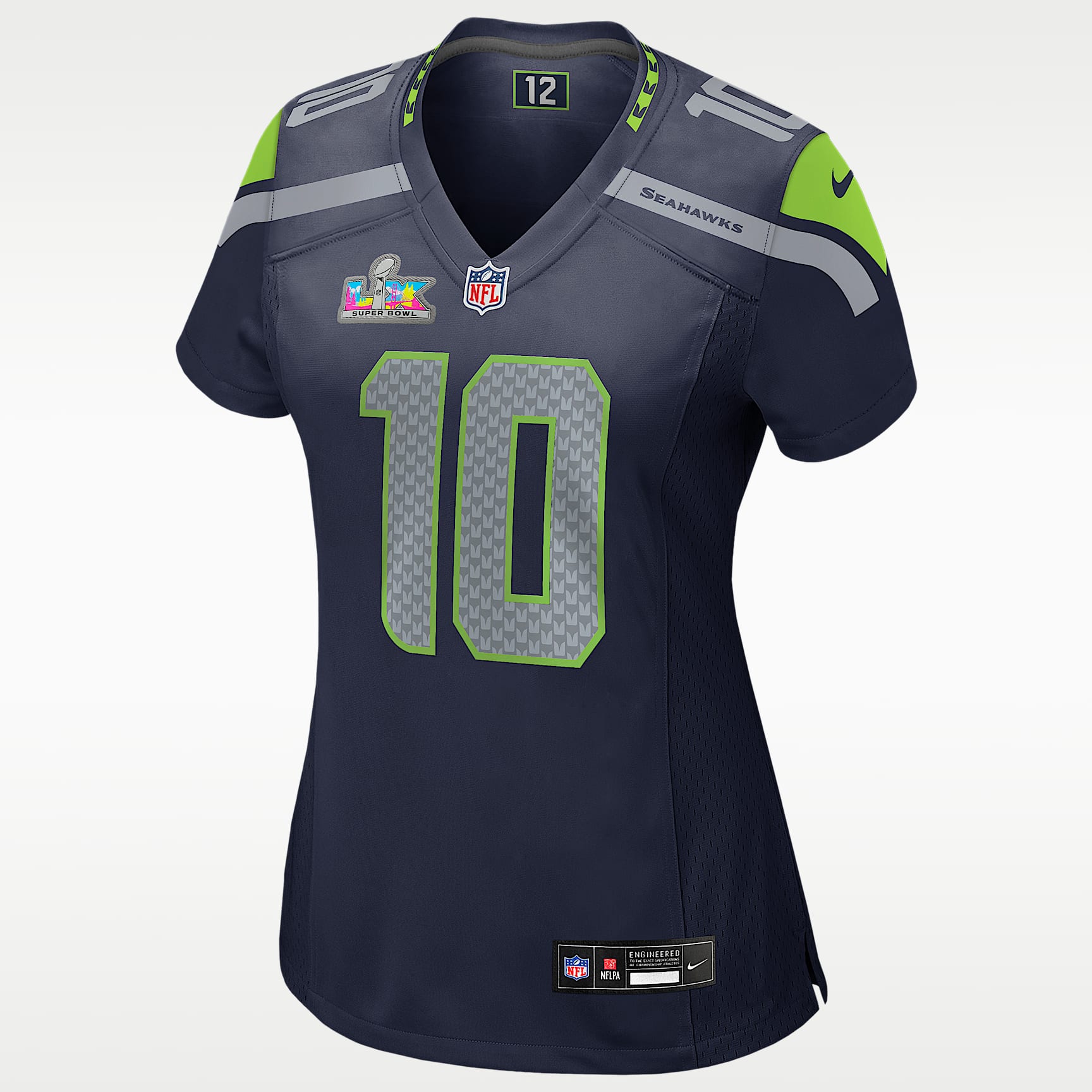 Jersey Nike de la NFL Game para mujer Cooper Kupp Seattle Seahawks Super Bowl LX