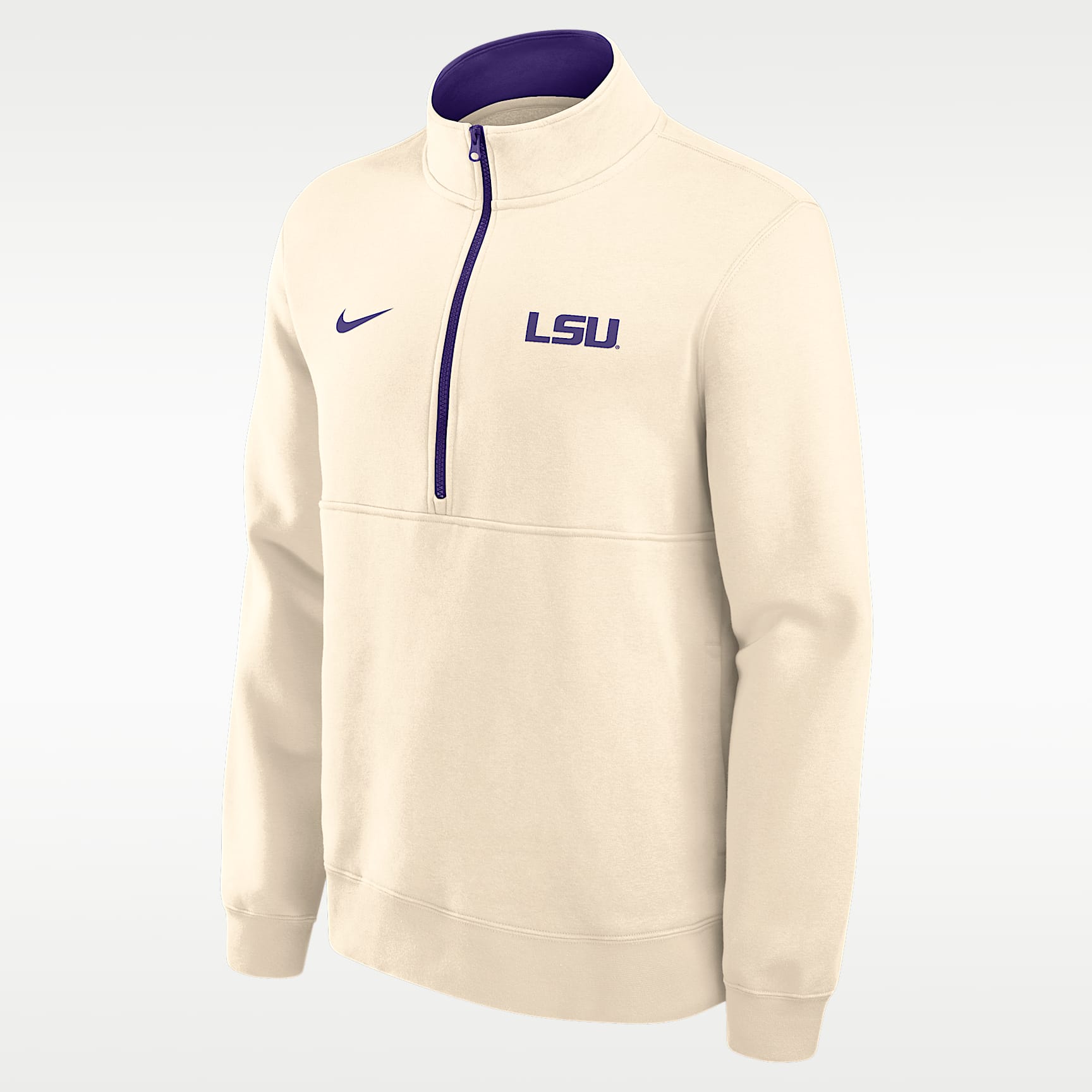 LSU Primetime Primary Logo Men's Nike College 1/2-Zip Crew