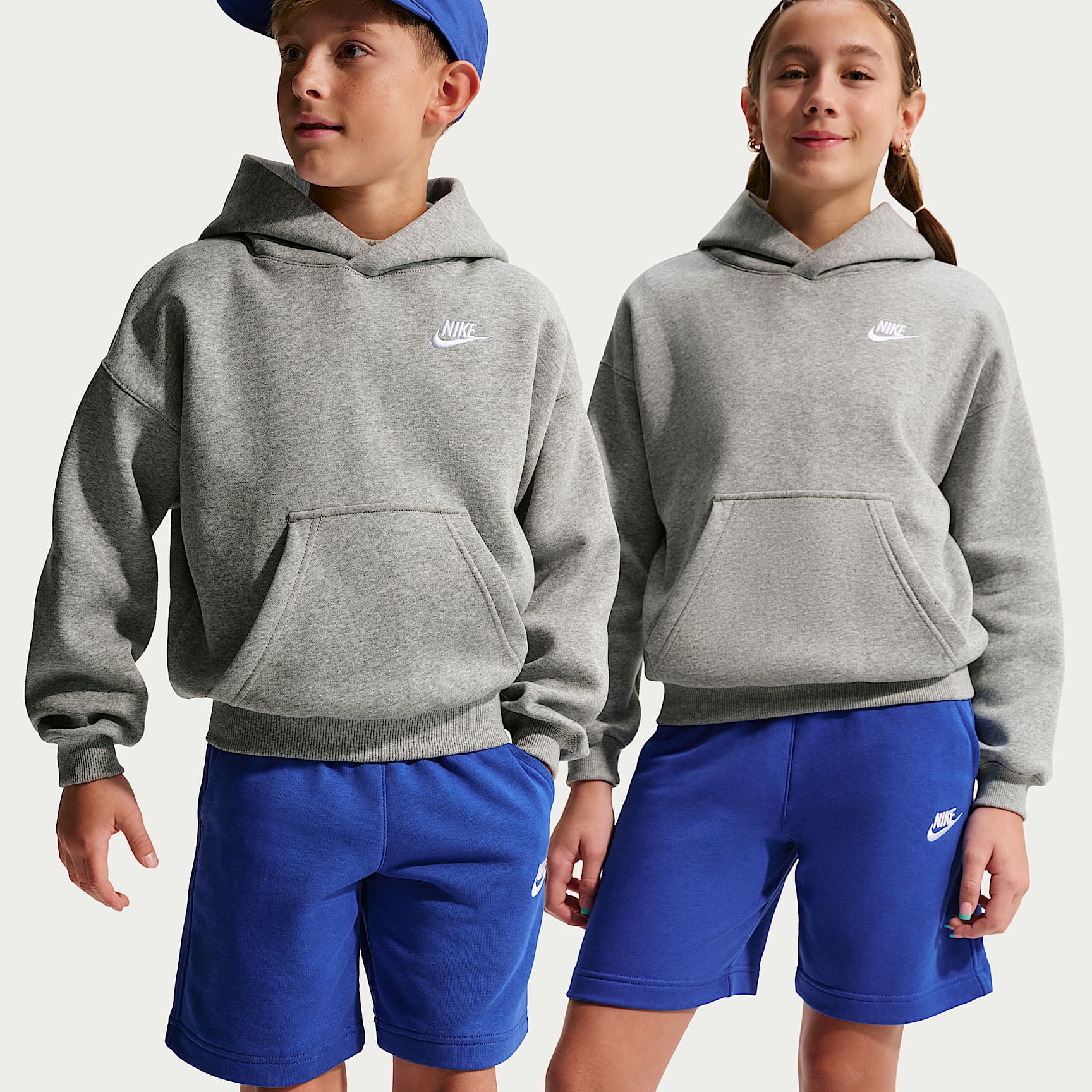 Oversized Nike Sportswear Club Fleece-hættetrøje til større børn
