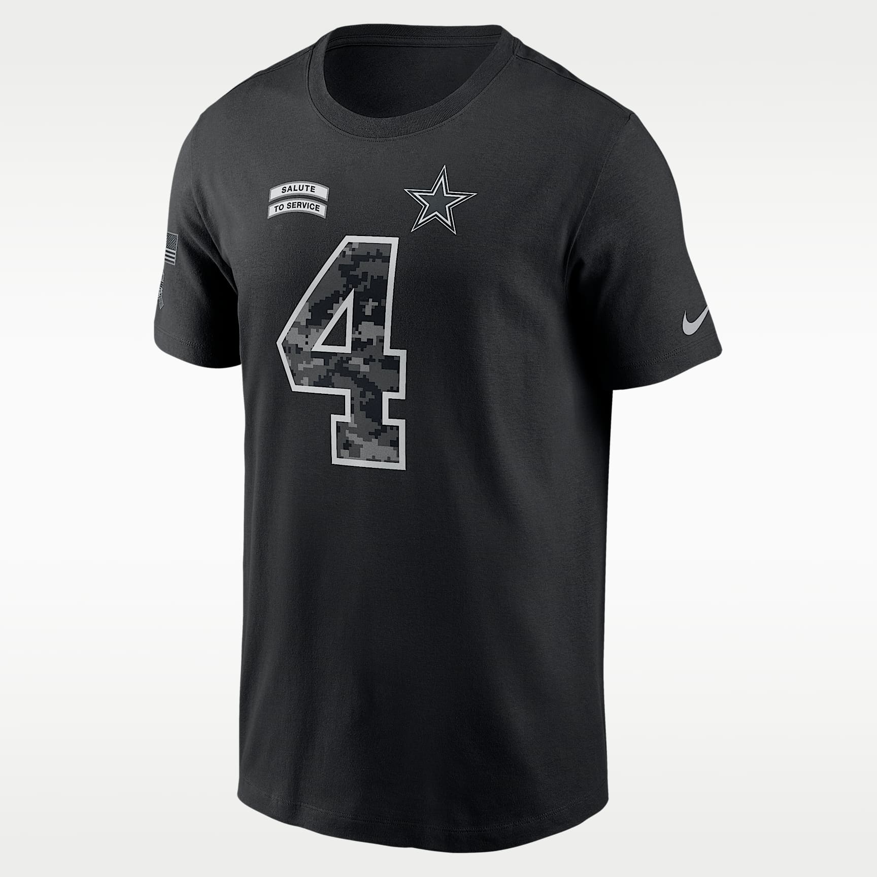 Playera Nike de la NFL para hombre Dak Prescott Dallas Cowboys Salute to Service