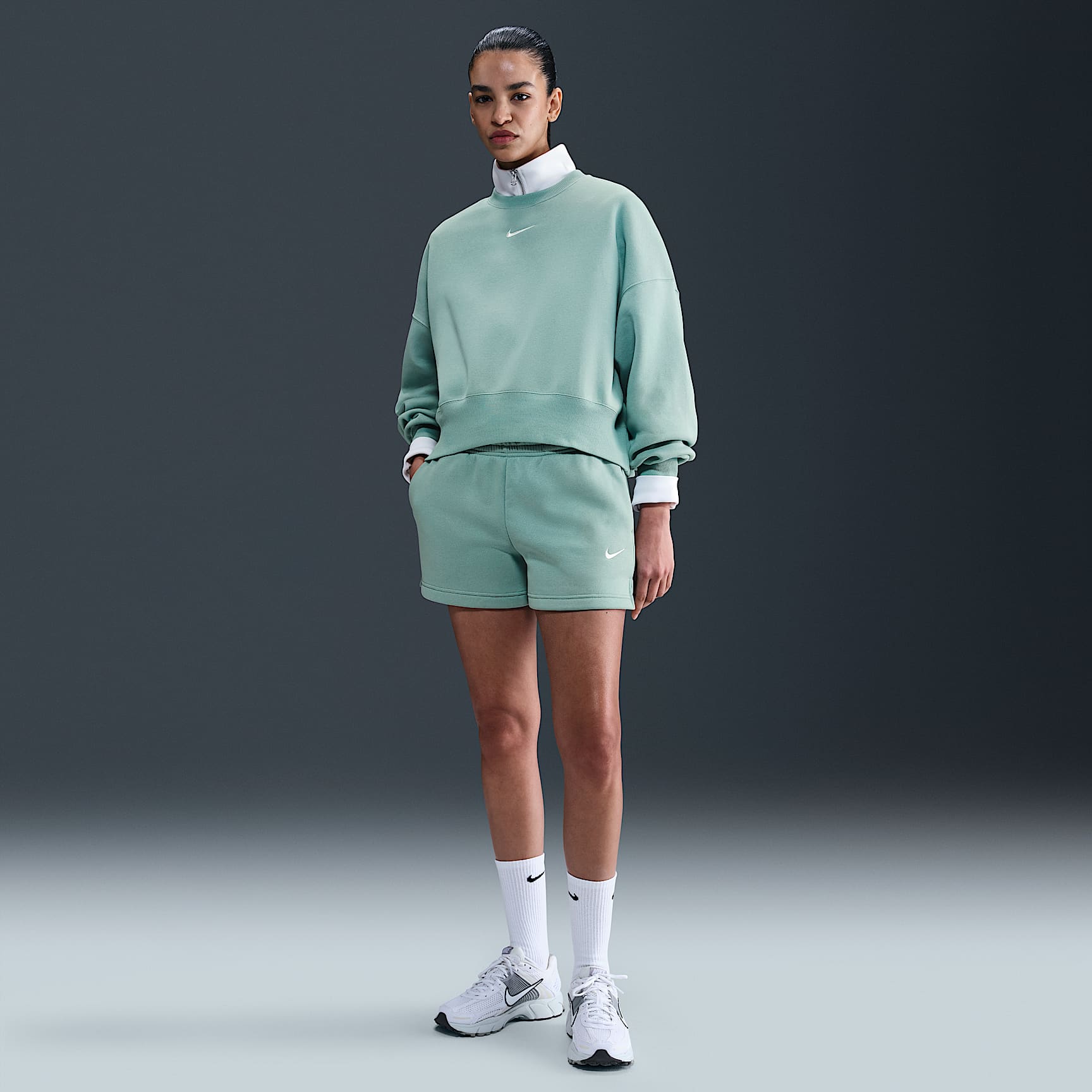 Shorts de tiro medio de 10 cm para mujer Nike Sportswear Phoenix Fleece