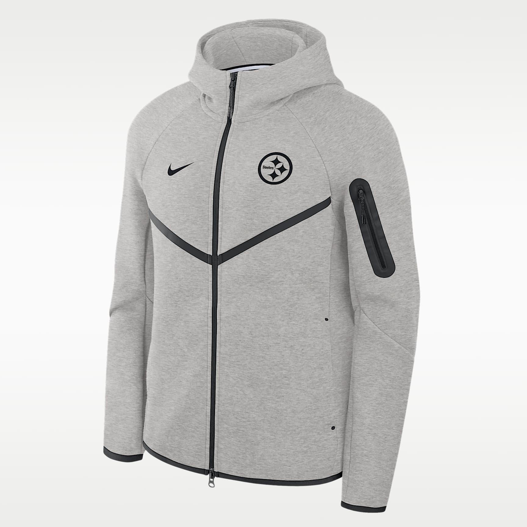 Chamarra con gorro de cierre completo Nike de la NFL para hombre Pittsburgh Steelers Top Billing Tech Fleece Windrunner