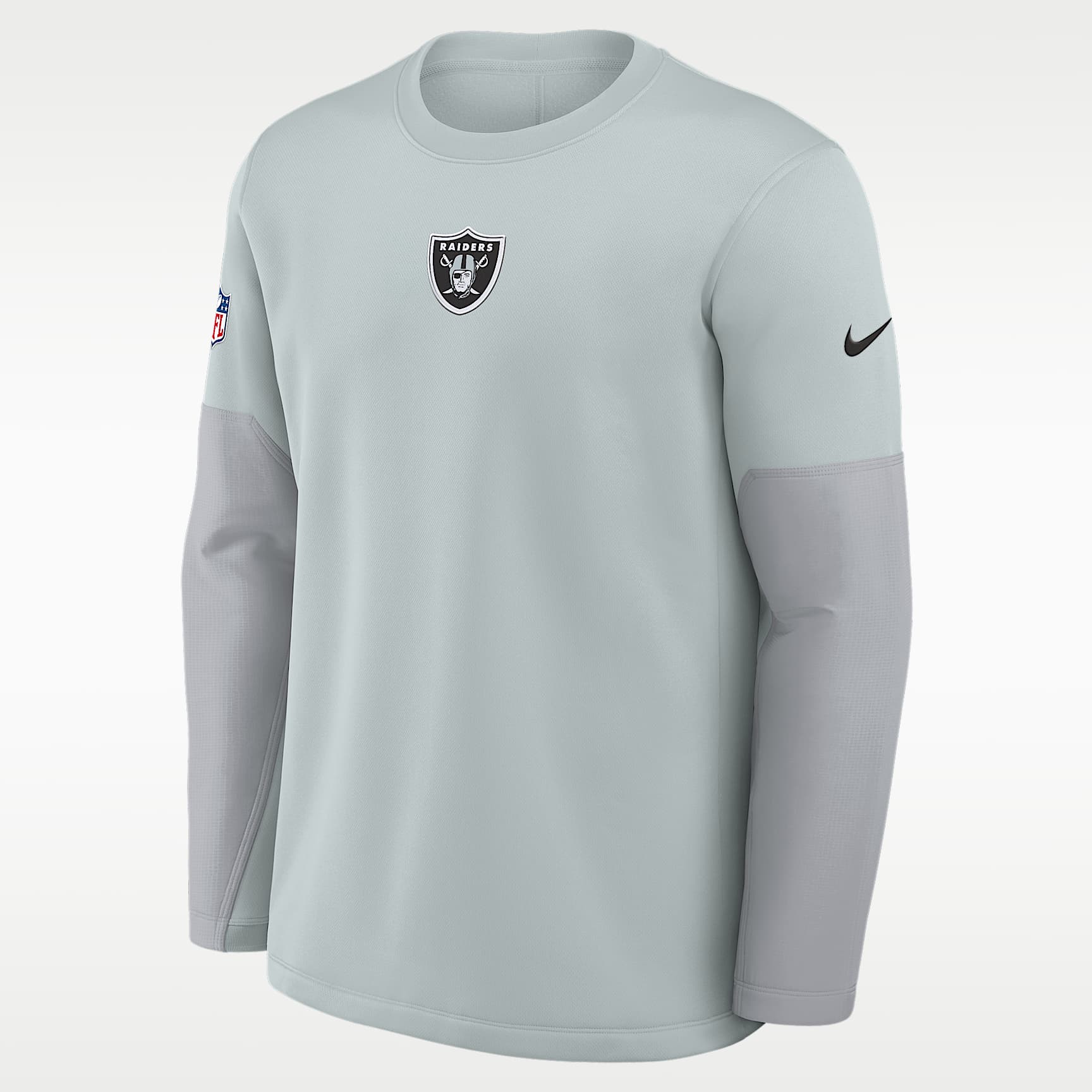 Playera de manga larga Nike Therma-FIT de la NFL para hombre Las Vegas Raiders Scripted To Win Sideline Coach