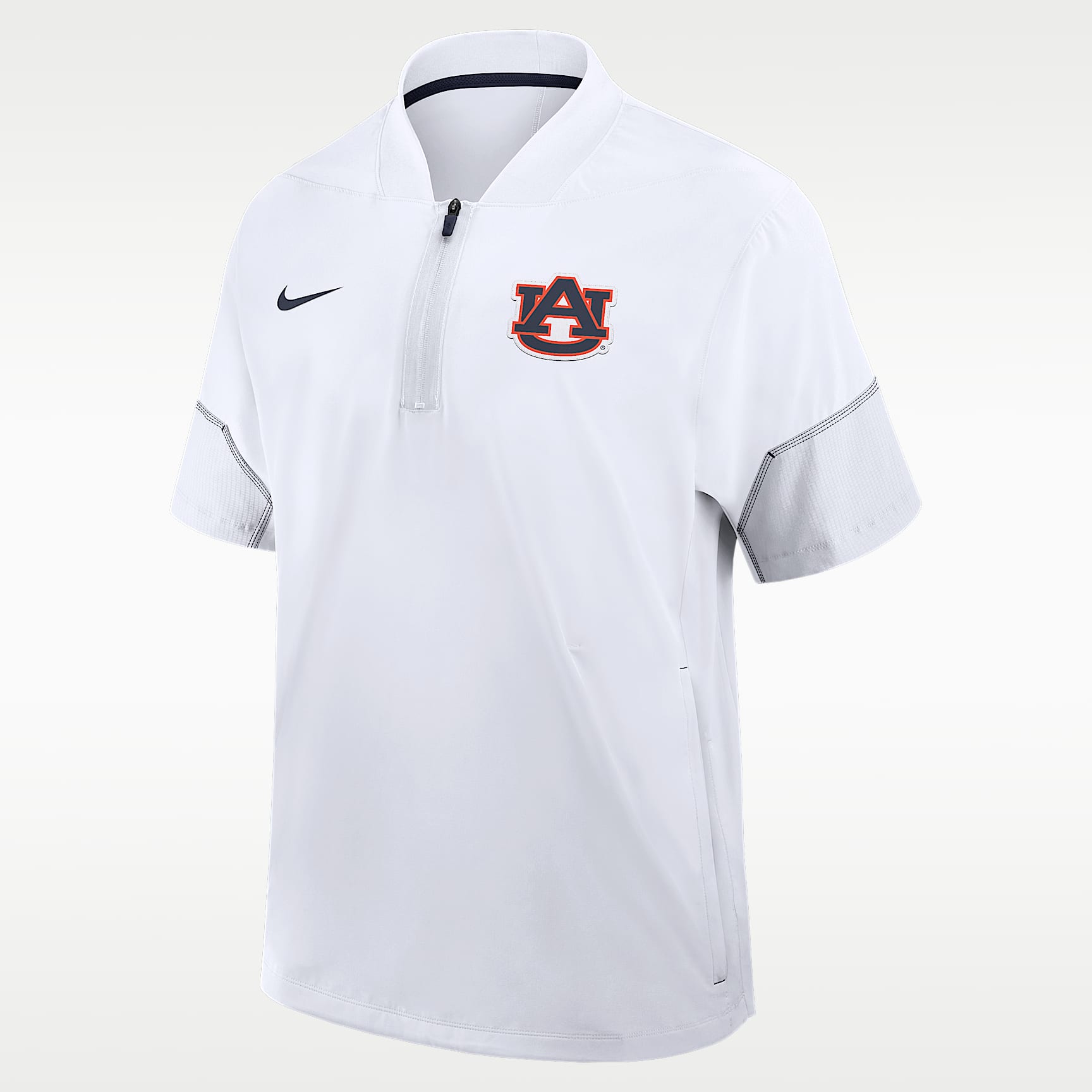 Auburn Sideline Coach Men's Nike College 1/2-Zip Short-Sleeve Hooded Jacket
